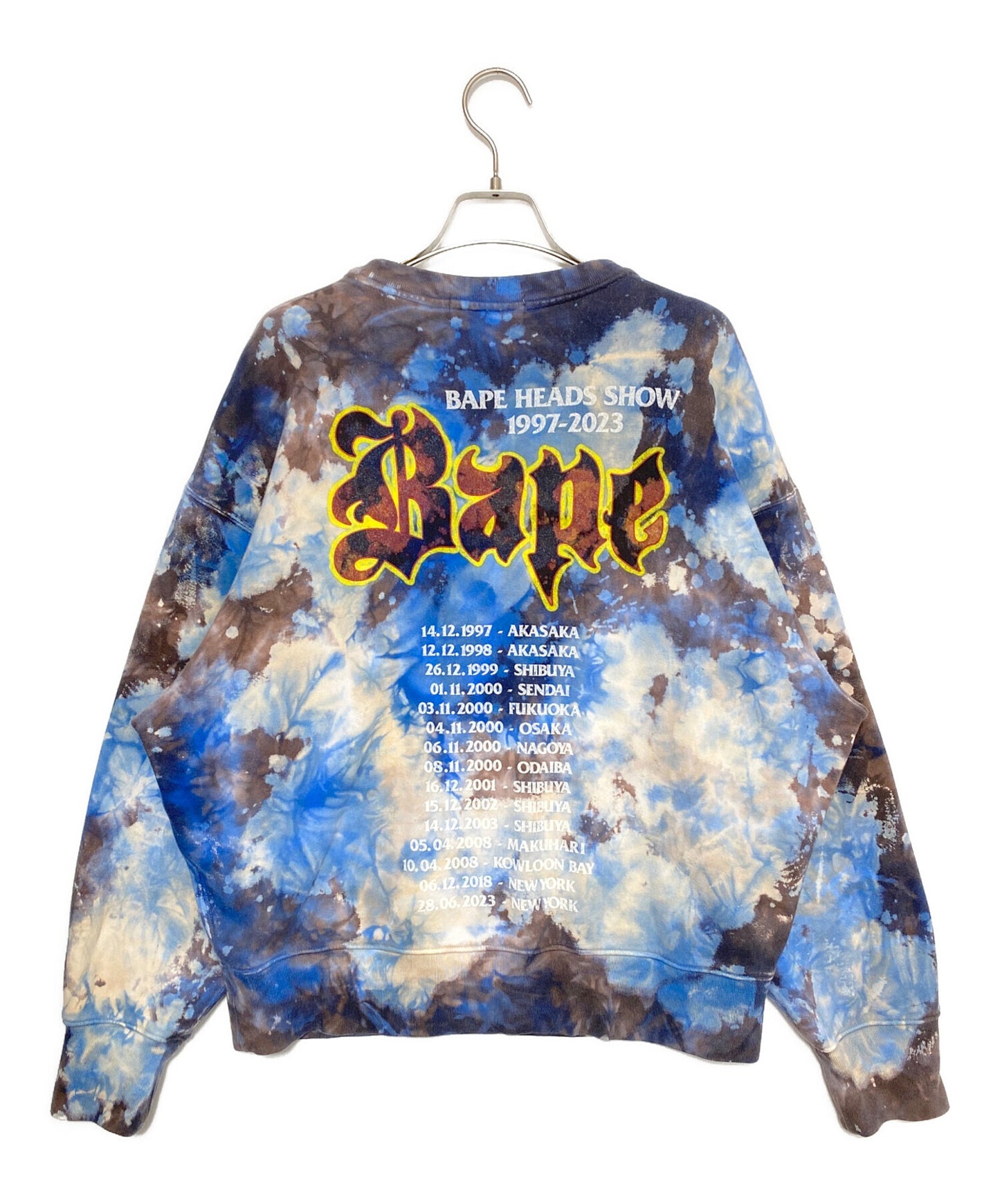 [Pre-owned] A BATHING APE HEADS SHOW tie-dye raised sweatshirt 001SWJ801011M
