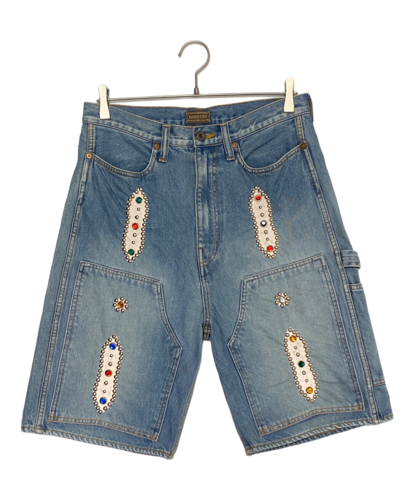 [Pre-owned] KAPITAL Stud Remake Denim Half Pants EK-1626SP