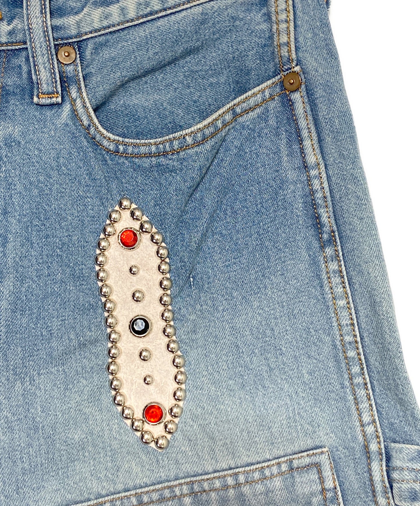 [Pre-owned] KAPITAL Stud Remake Denim Half Pants EK-1626SP