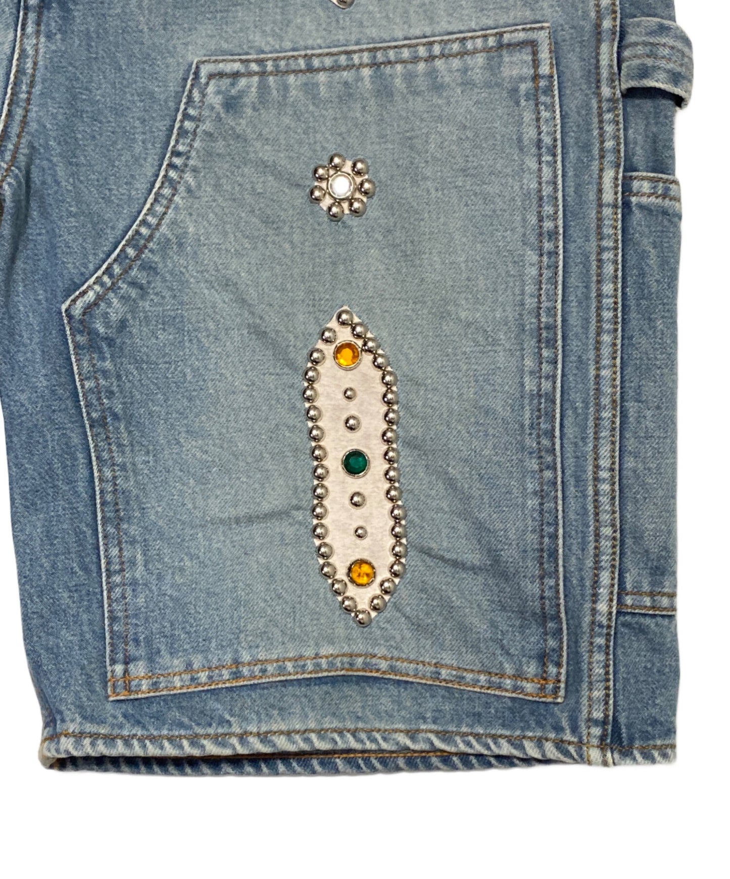 [Pre-owned] KAPITAL Stud Remake Denim Half Pants EK-1626SP