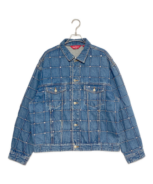 [Pre-owned] SUPREME Studded Seam Denim Trucker Jacket