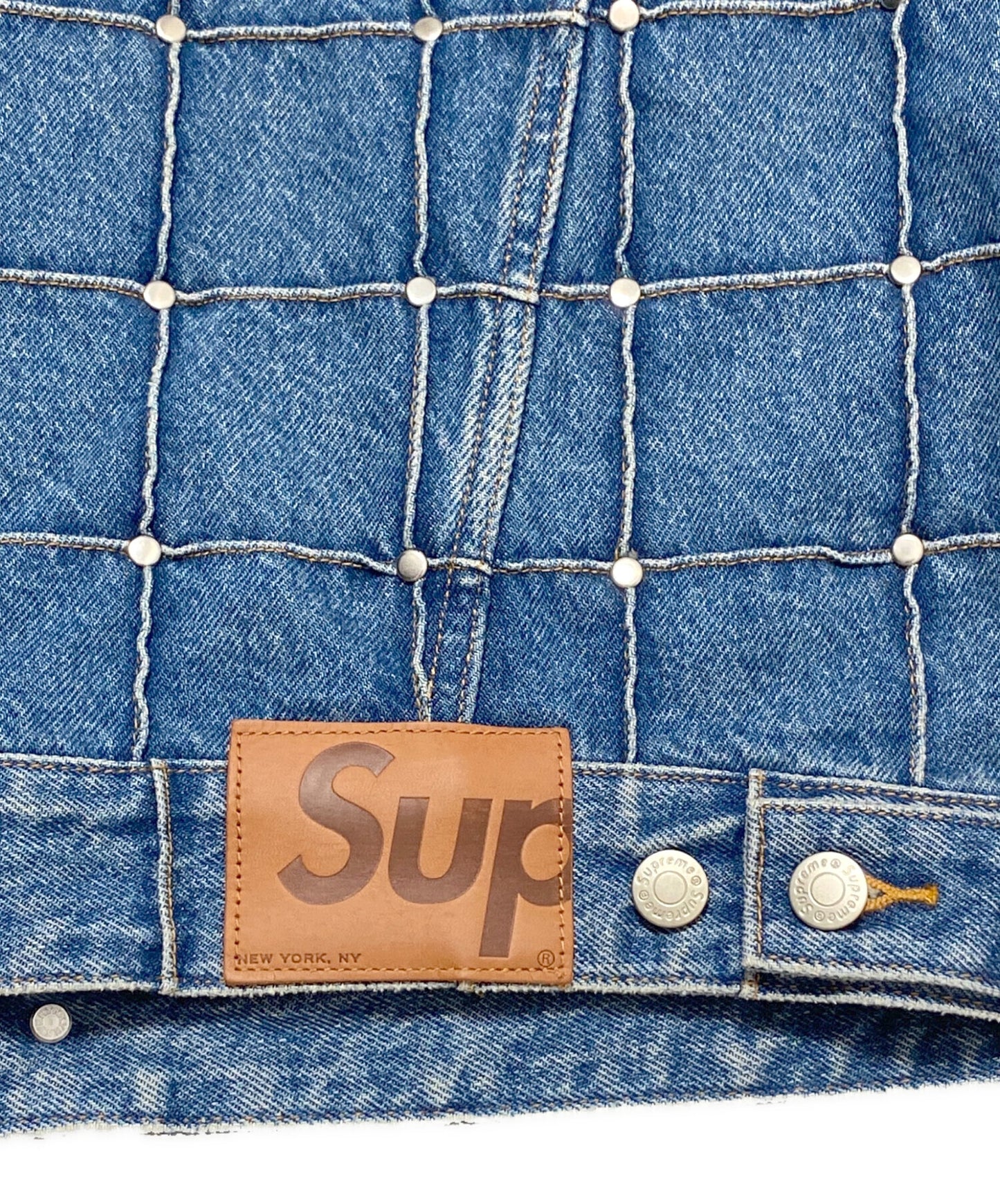 [Pre-owned] SUPREME Studded Seam Denim Trucker Jacket