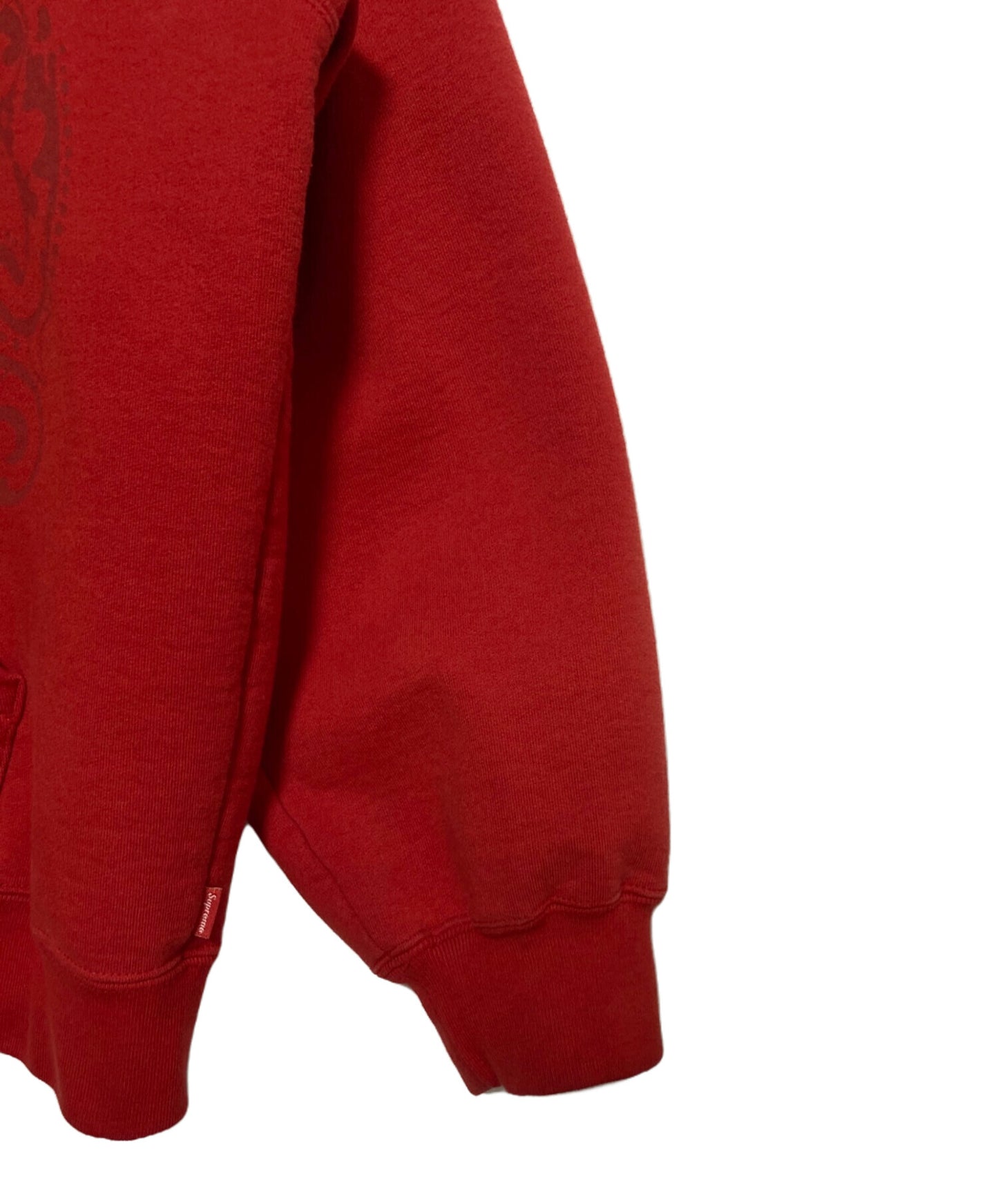 [Pre-owned] SUPREME 25SS Leather Appliqué Zip Up Hooded Sweatshirt