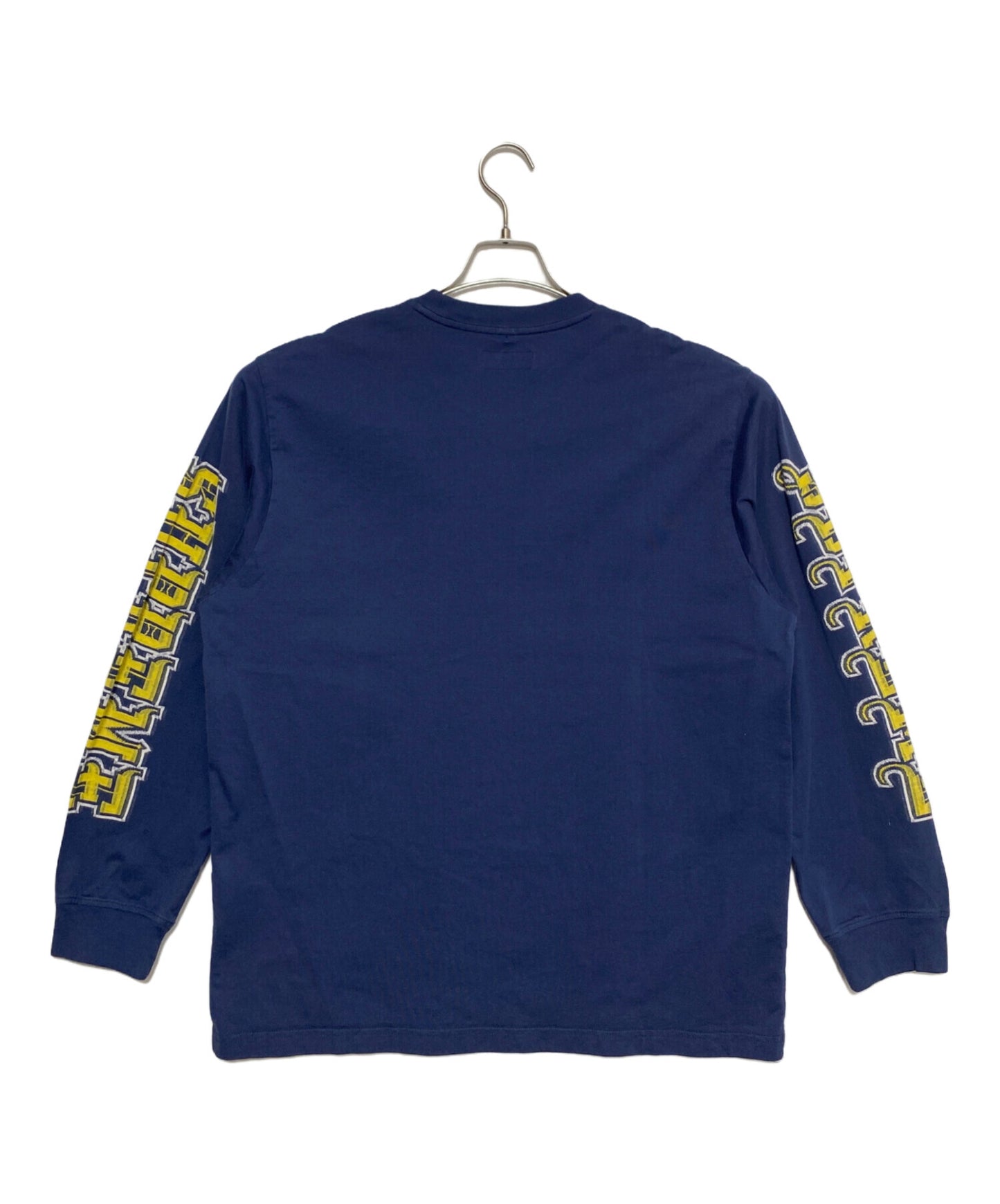 [Pre-owned] SUPREME Intarsia Sleeve L/S Top "Navy" ( Intarsia Sleeve Long Sleeve Top )