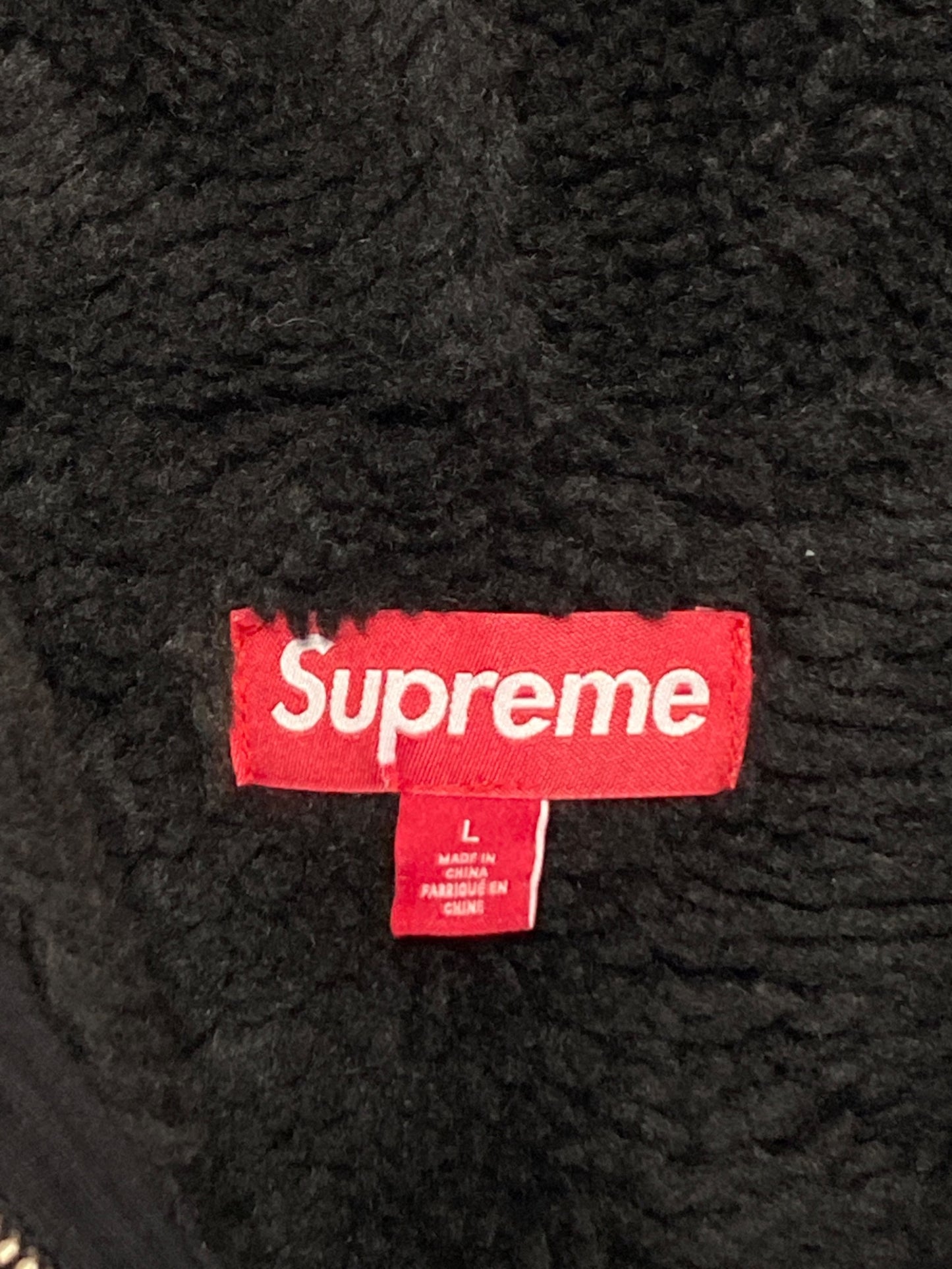[Pre-owned] SUPREME Faux Shearling Lined Zip Up Hooded Sweater
