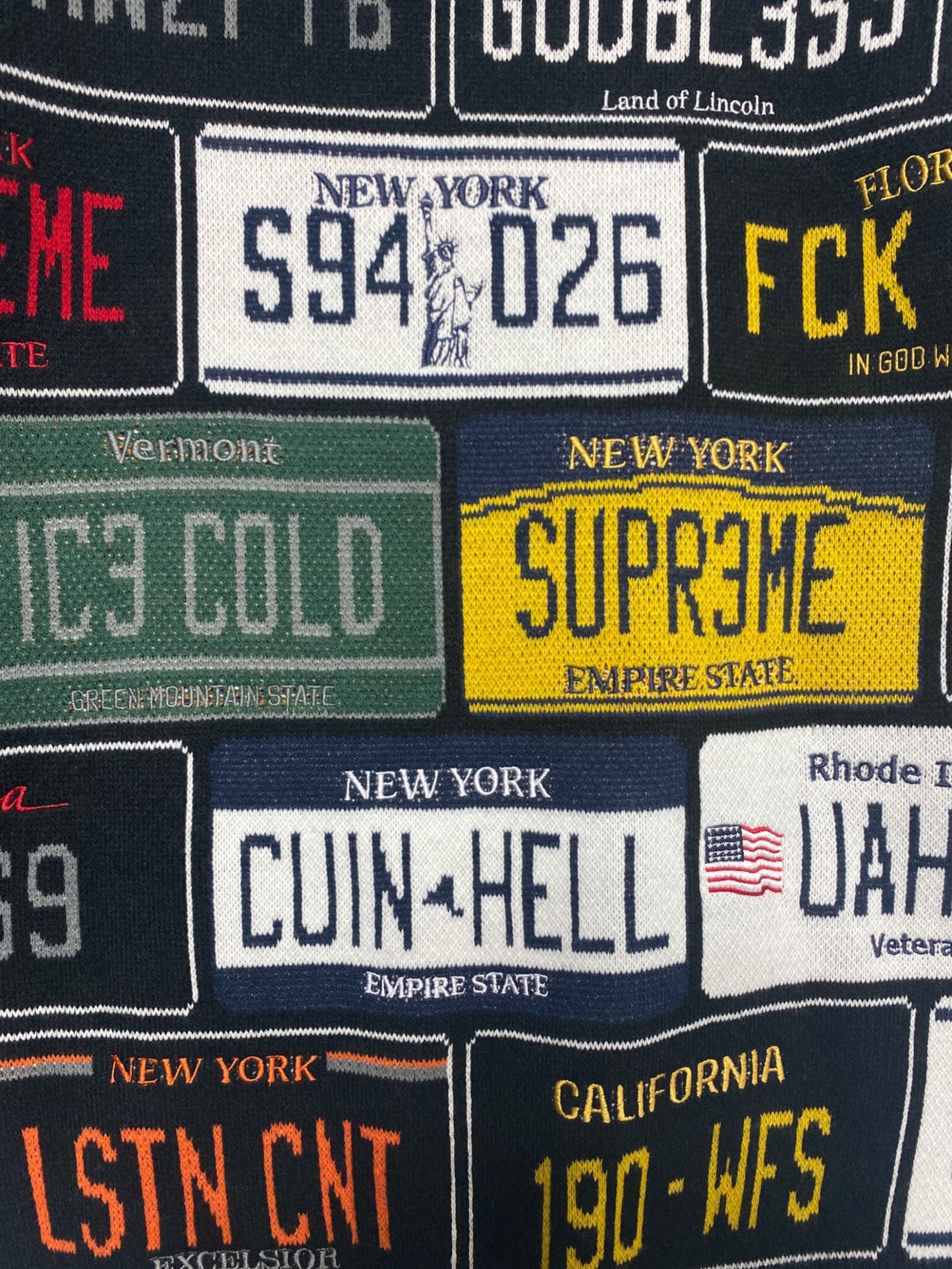 [Pre-owned] SUPREME License Plate Sweater