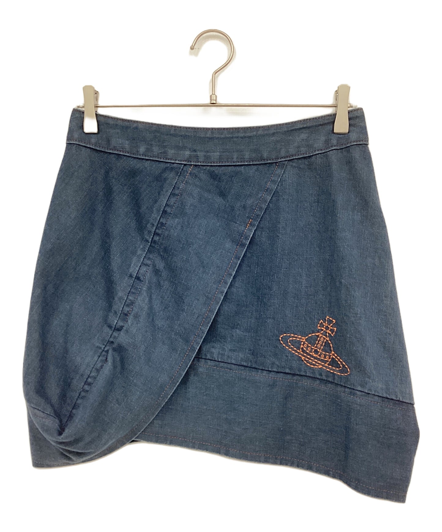 [Pre-owned] Vivienne Westwood RED LABEL Orb Embroidered Denim Skirt 11-01-242001