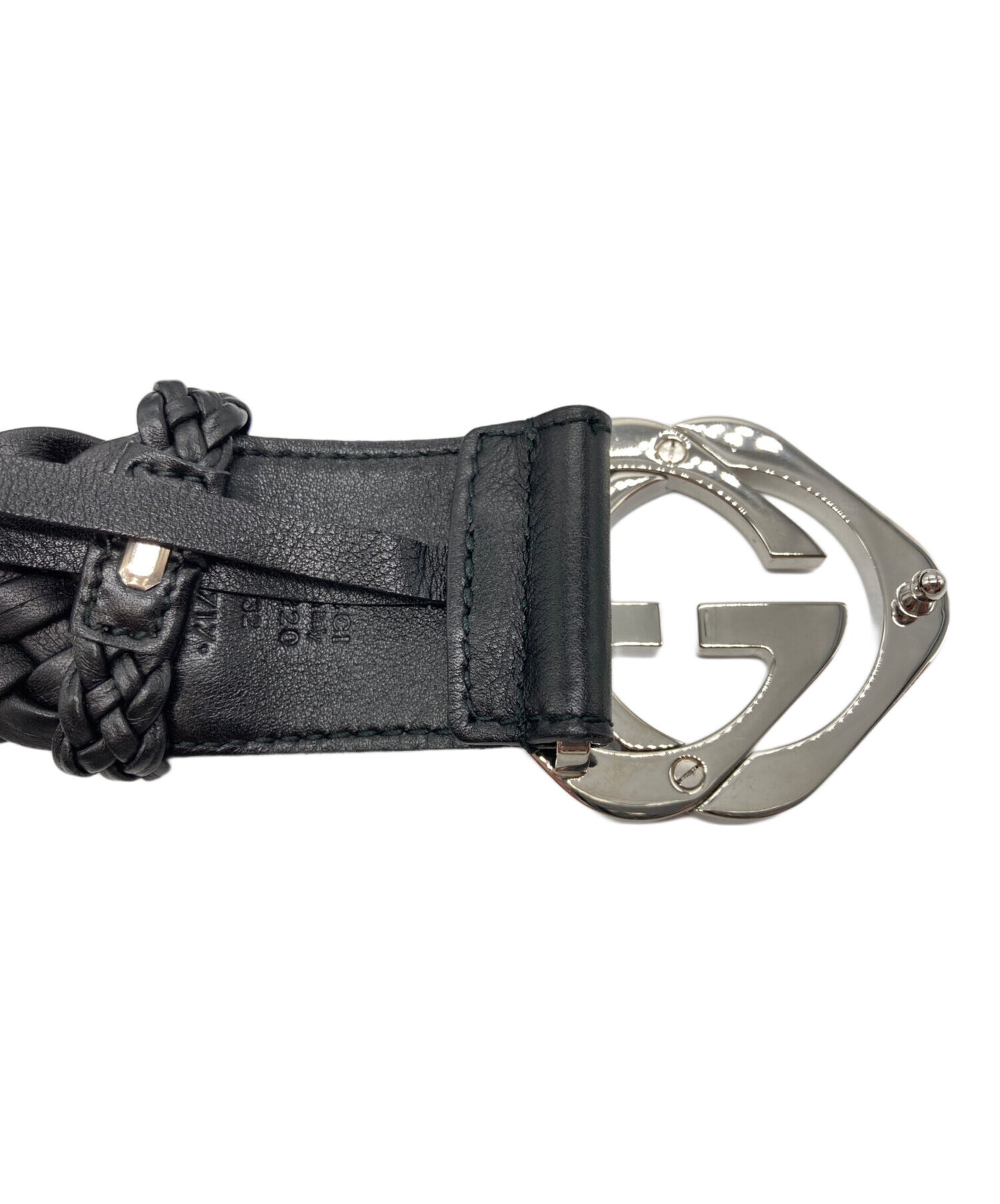 [Pre-owned] GUCCI GG Buckle Mesh Leather Belt 182320
