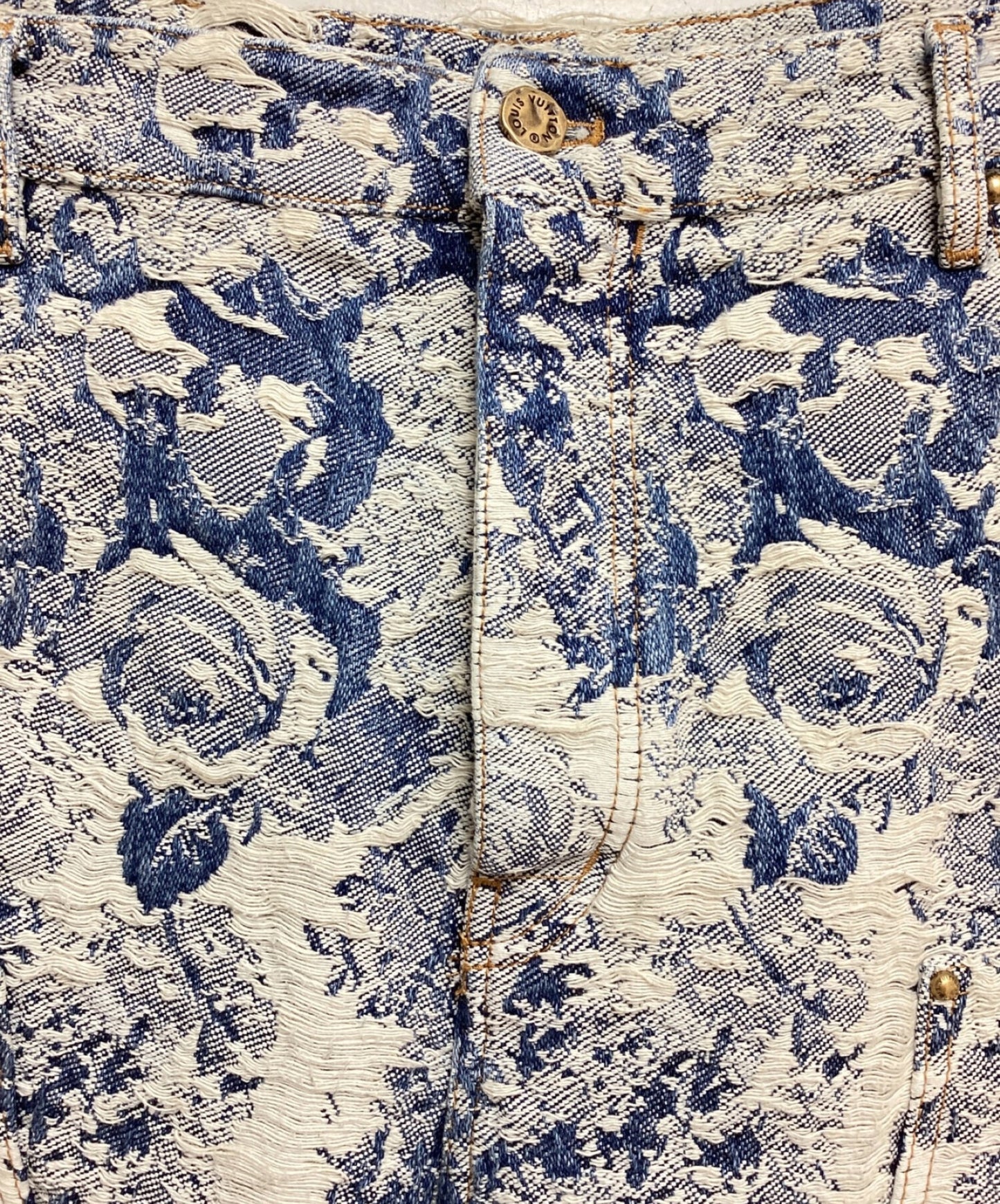 [Pre-owned] LOUIS VUITTON 22AW Floral pattern carpenter denim pants RM222 PM9 HND65W