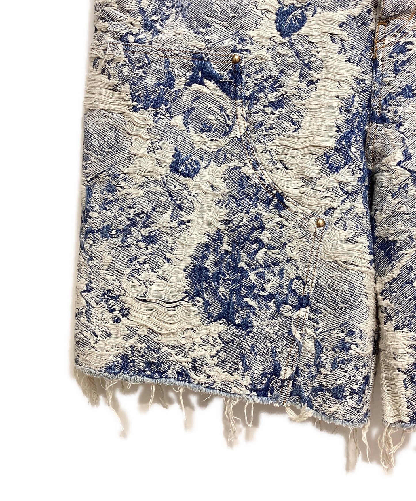 [Pre-owned] LOUIS VUITTON 22AW Floral pattern carpenter denim pants RM222 PM9 HND65W