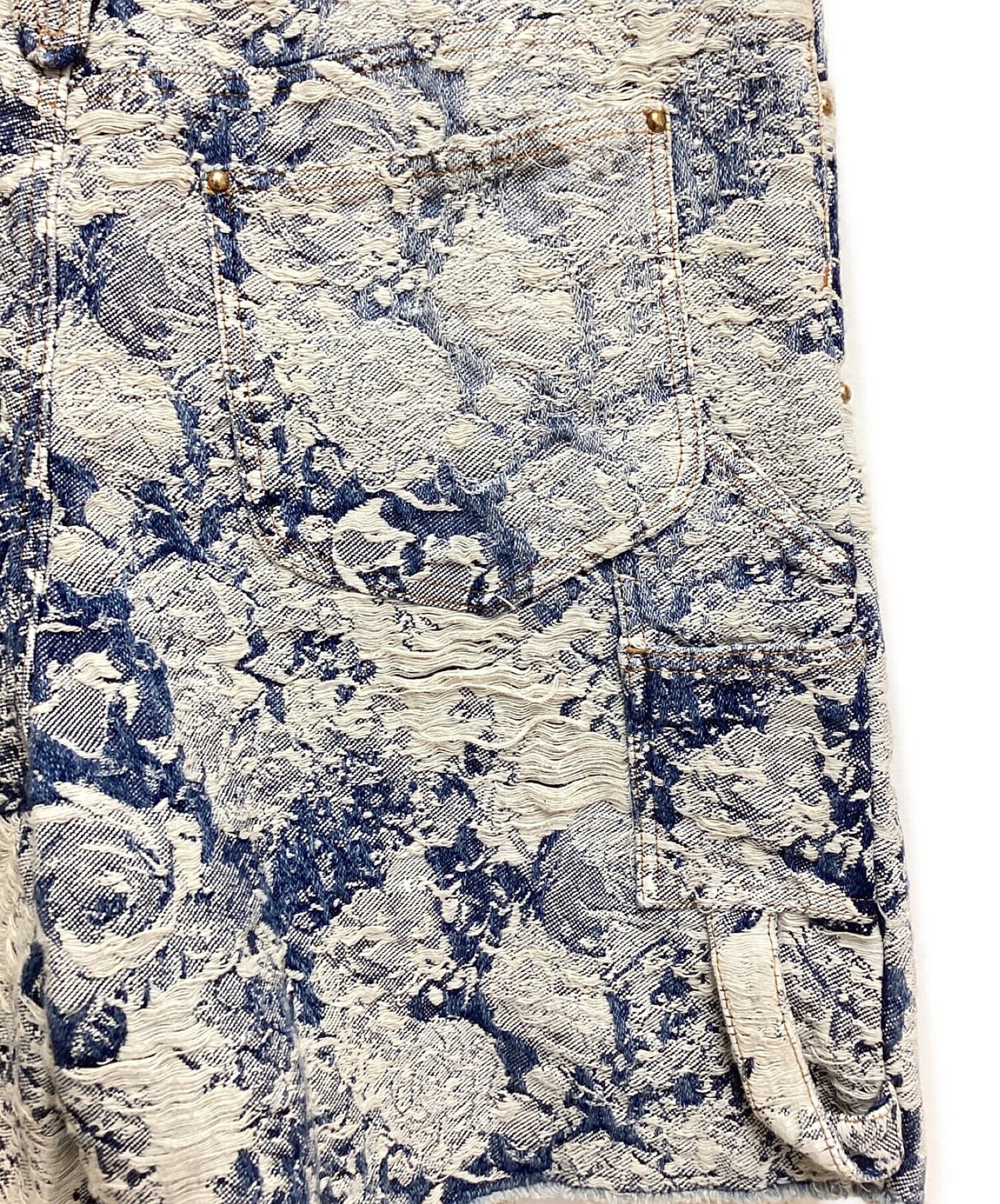 [Pre-owned] LOUIS VUITTON 22AW Floral pattern carpenter denim pants RM222 PM9 HND65W