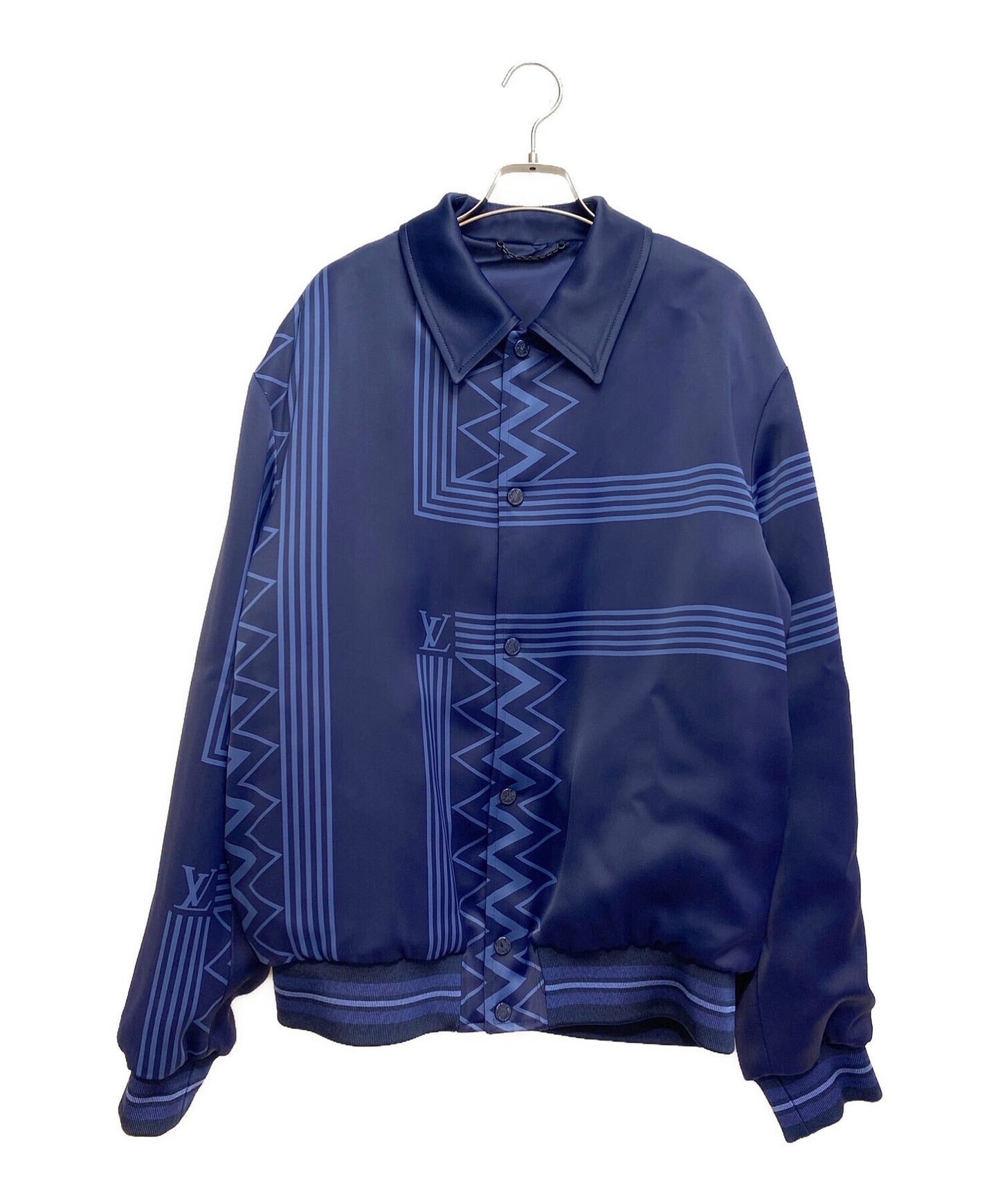 [Pre-owned] LOUIS VUITTON Monogram Design Rayon Coach Blouson/Color Column Souvenir Jacket RM222V MW1 HNB20E