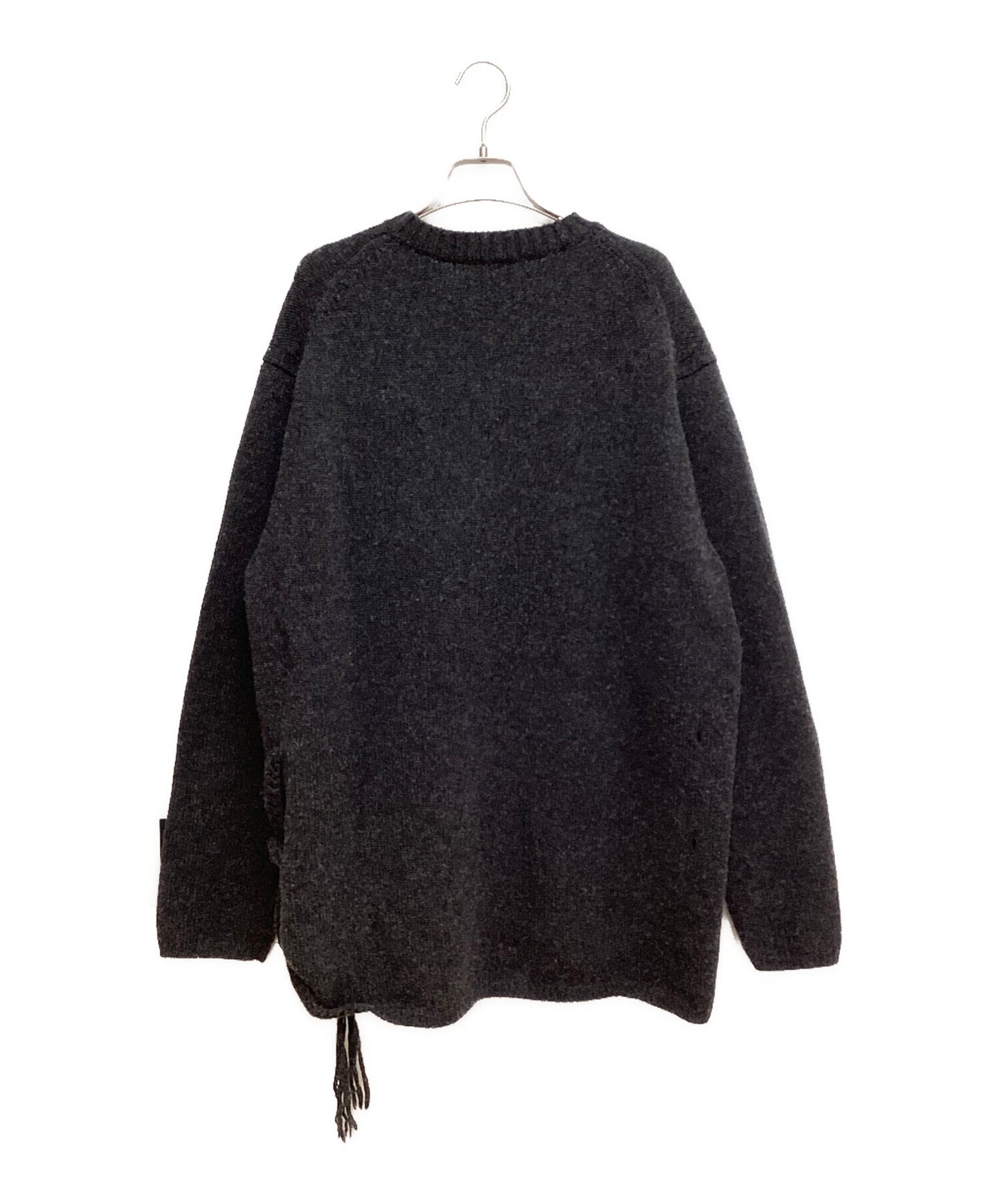 [Pre-owned] Yohji Yamamoto pour homme 23AW SIDE STRING DETAIL CREW NECK KNIT HJ-K05-193