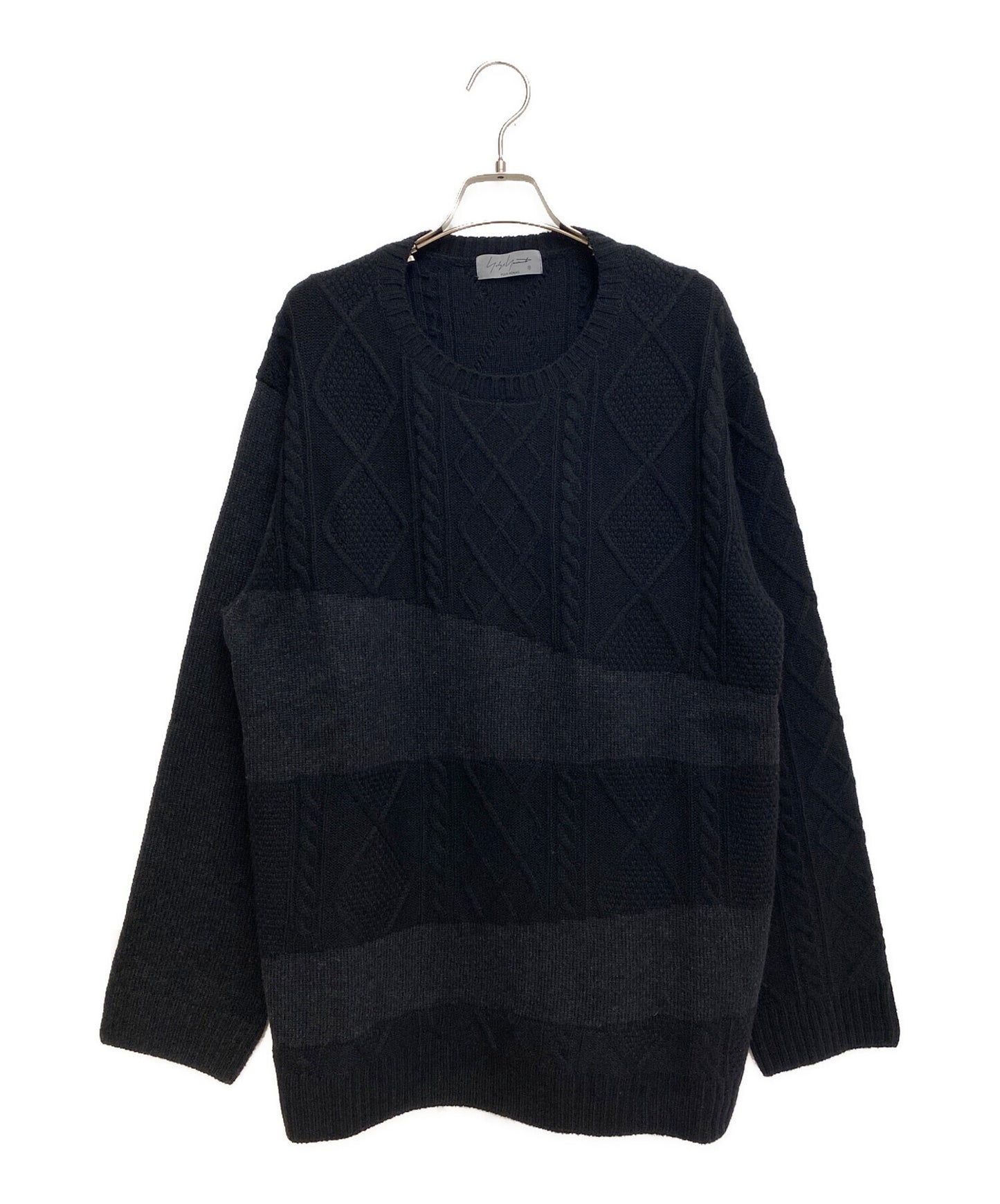 [Pre-owned] Yohji Yamamoto pour homme 23AW 7G SWITCHING WOOL ALAN KNI (7 gauge switching wool aran knit) HJ-K23-189