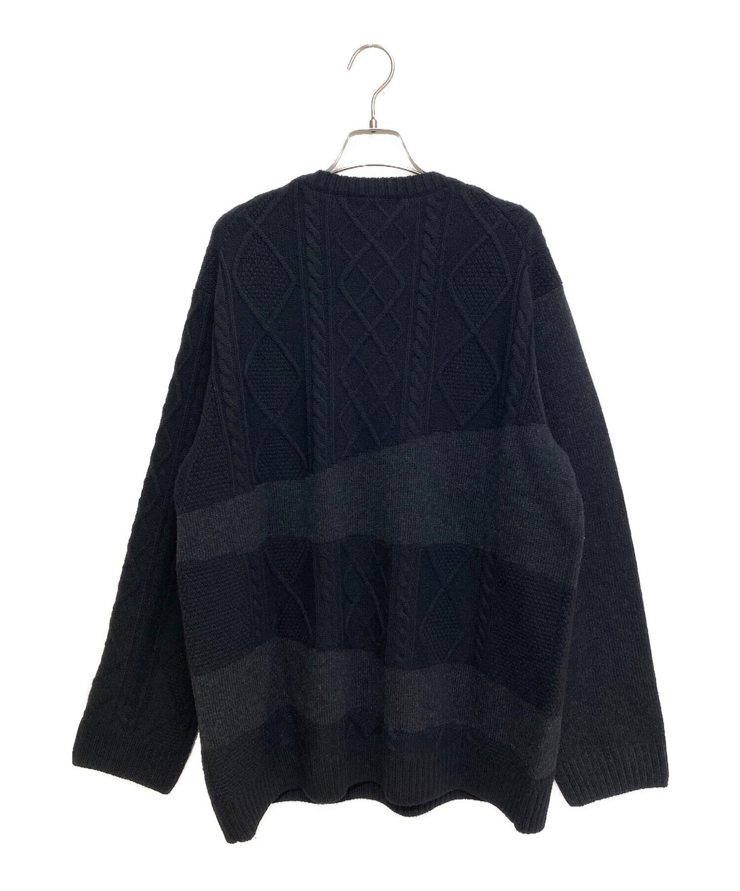 [Pre-owned] Yohji Yamamoto pour homme 23AW 7G SWITCHING WOOL ALAN KNI (7 gauge switching wool aran knit) HJ-K23-189