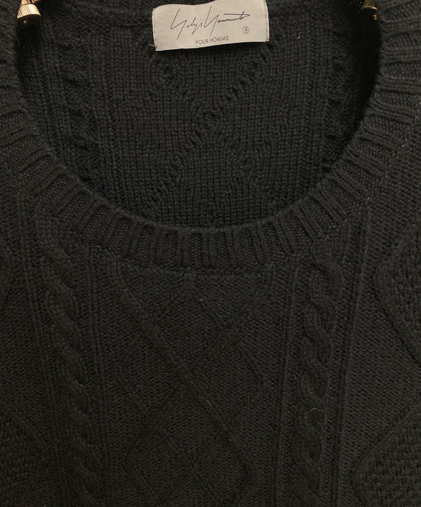 [Pre-owned] Yohji Yamamoto pour homme 23AW 7G SWITCHING WOOL ALAN KNI (7 gauge switching wool aran knit) HJ-K23-189