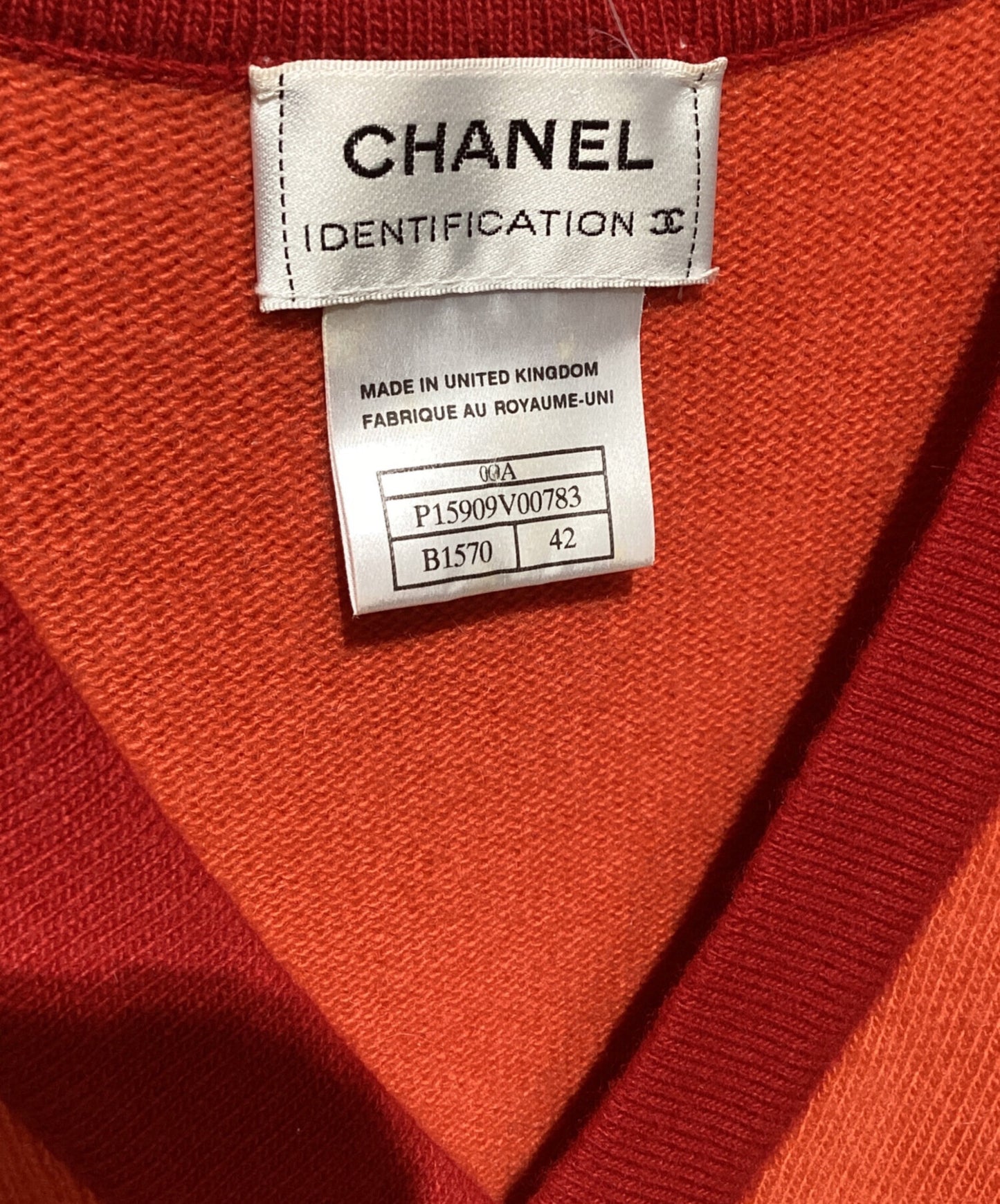 [Pre-owned] CHANEL Cashmere V-neck short-sleeved knit P15909V00783