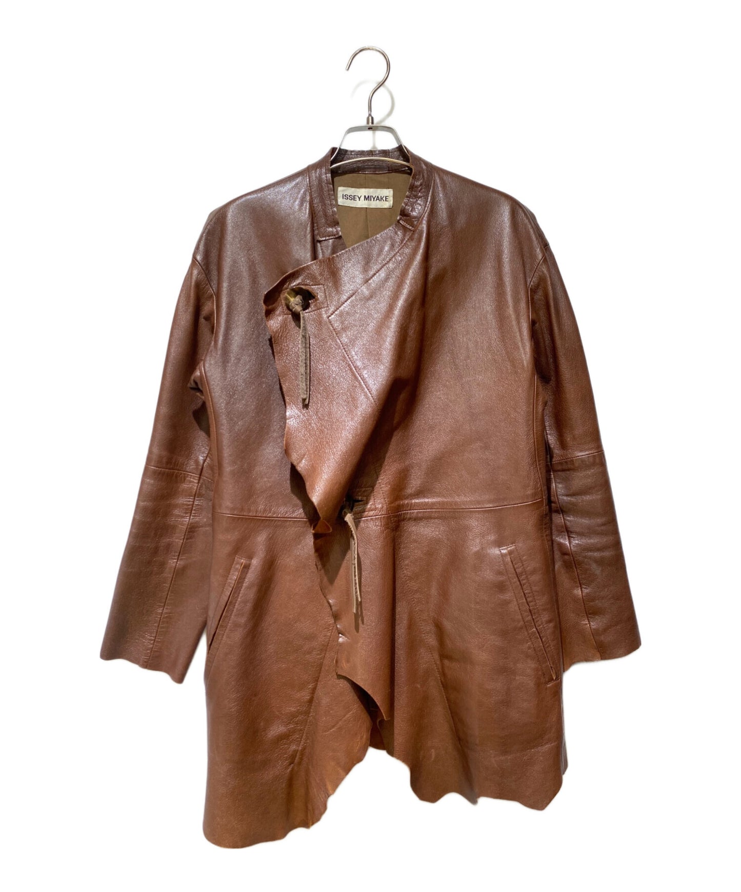 [Pre-owned] ISSEY MIYAKE Cut-off design leather coat IM83-LD002