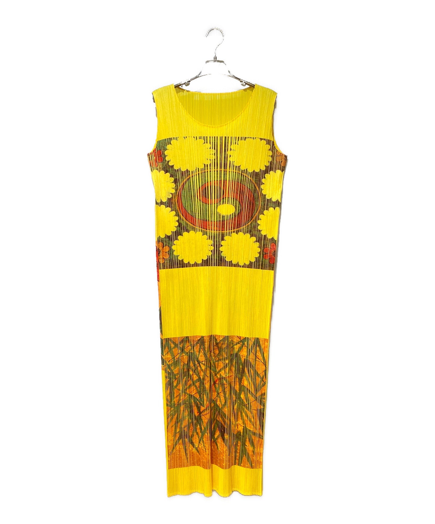 [Pre-owned] PLEATS PLEASE Sleeveless dress with all-over pattern PP89-JH216