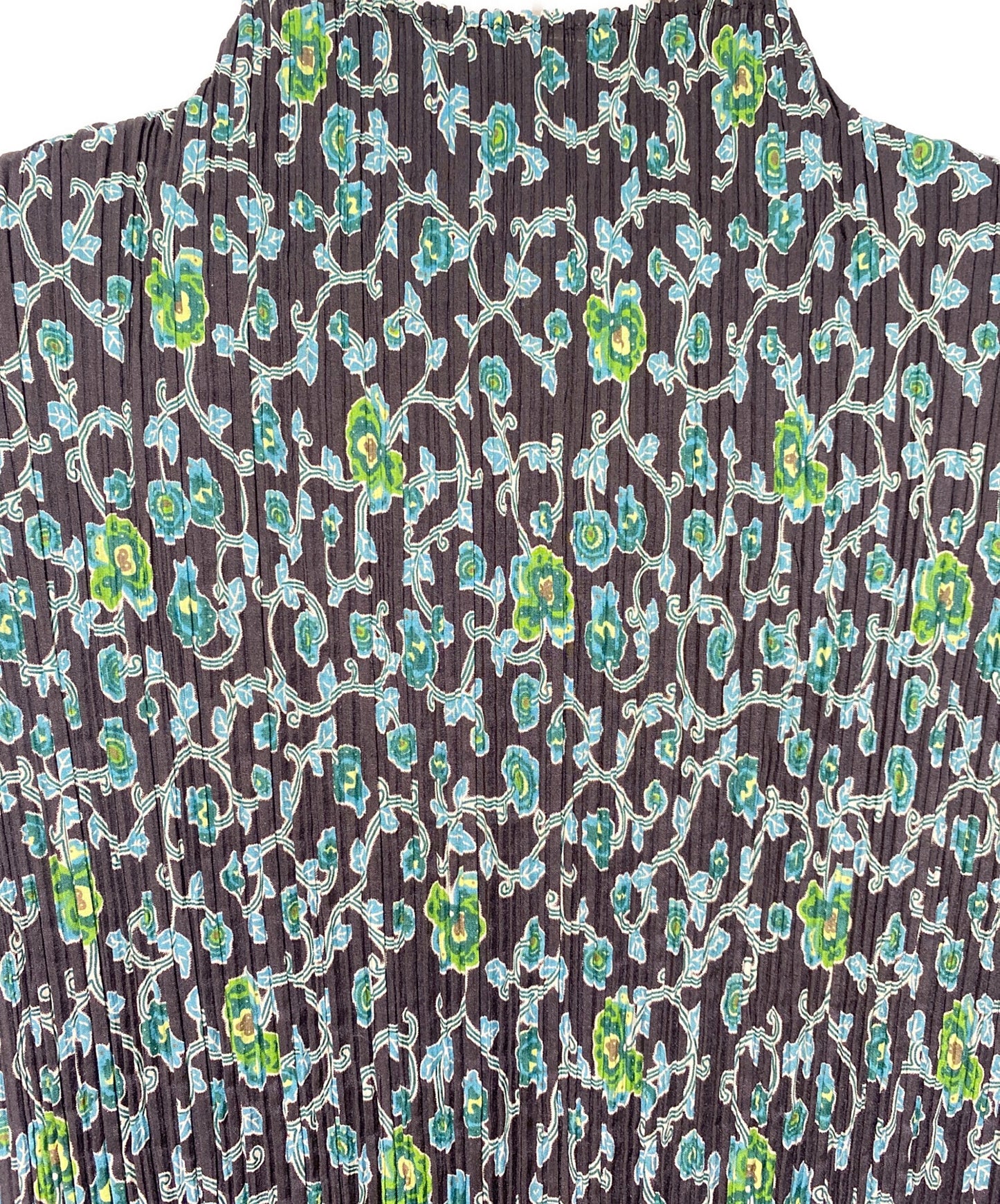 [Pre-owned] ISSEY MIYAKE FETE Flower Print Pleated Sleeveless High Neck Top IF54FJ709