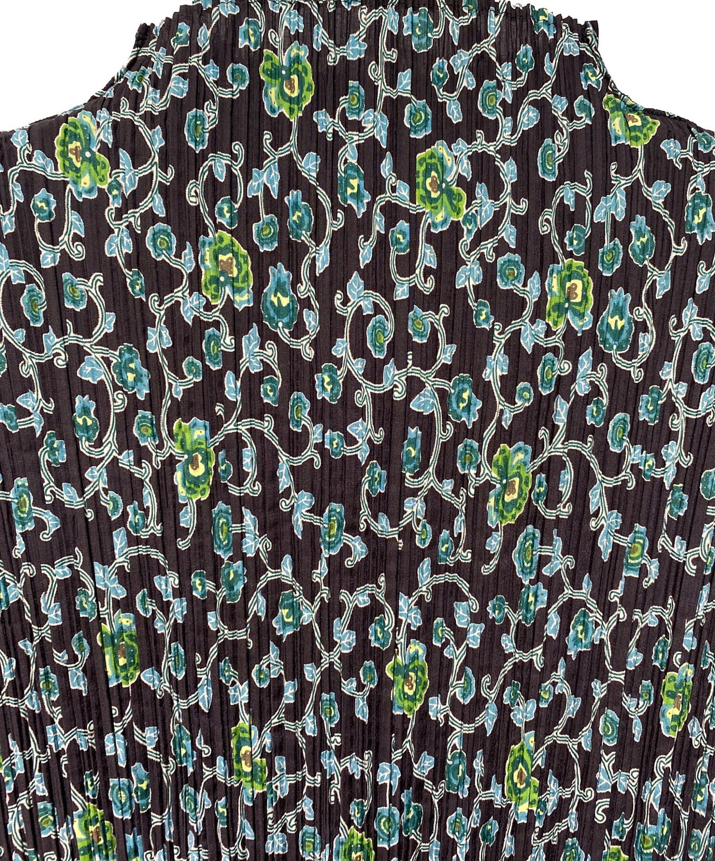 [Pre-owned] ISSEY MIYAKE FETE Flower Print Pleated Sleeveless High Neck Top IF54FJ709