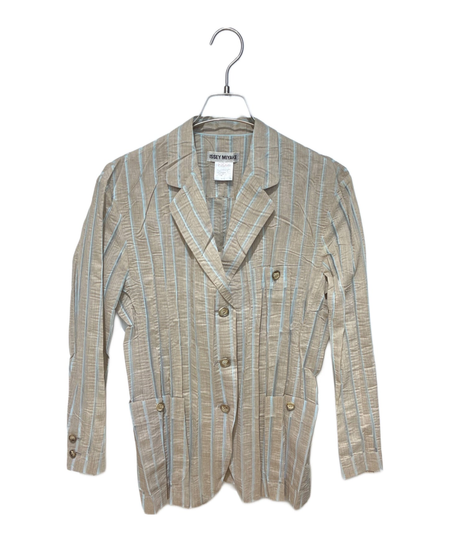 [Pre-owned] ISSEY MIYAKE Pleated Stripe Jacket IM92-FD926