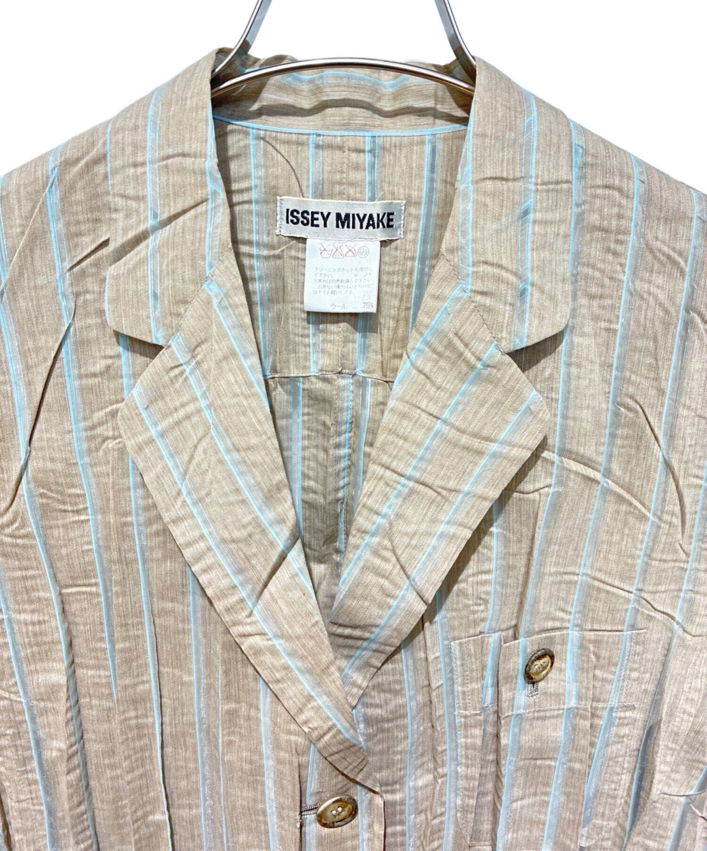 [Pre-owned] ISSEY MIYAKE Pleated Stripe Jacket IM92-FD926