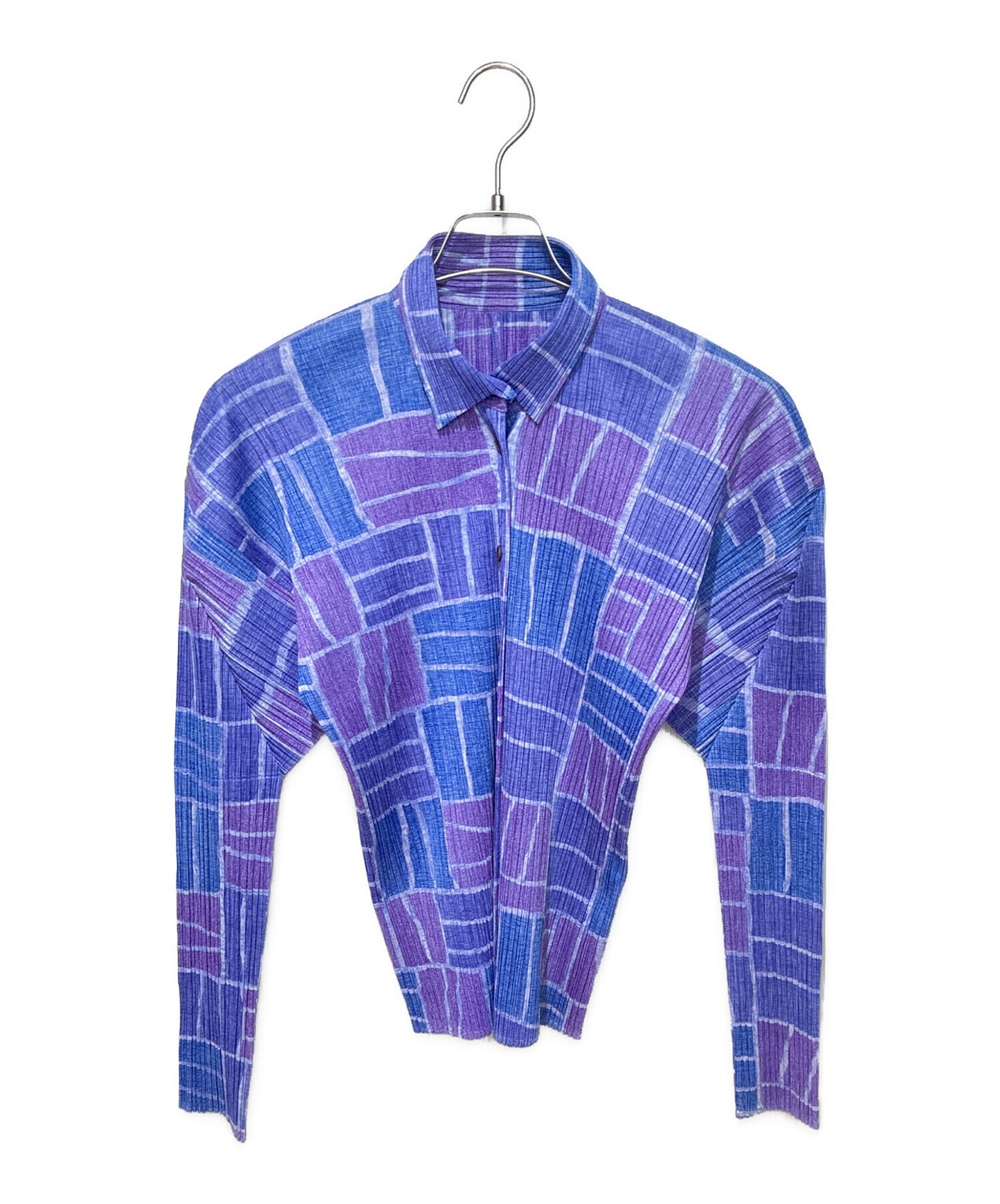 [Pre-owned] PLEATS PLEASE Long-sleeved pleated full-length button blouse PP84-JK983