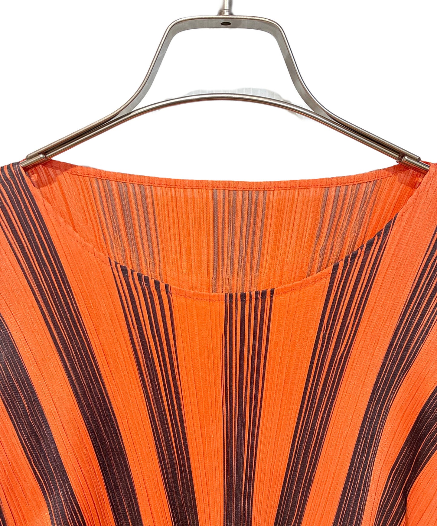 [Pre-owned] PLEATS PLEASE Long-sleeved pleated striped blouse