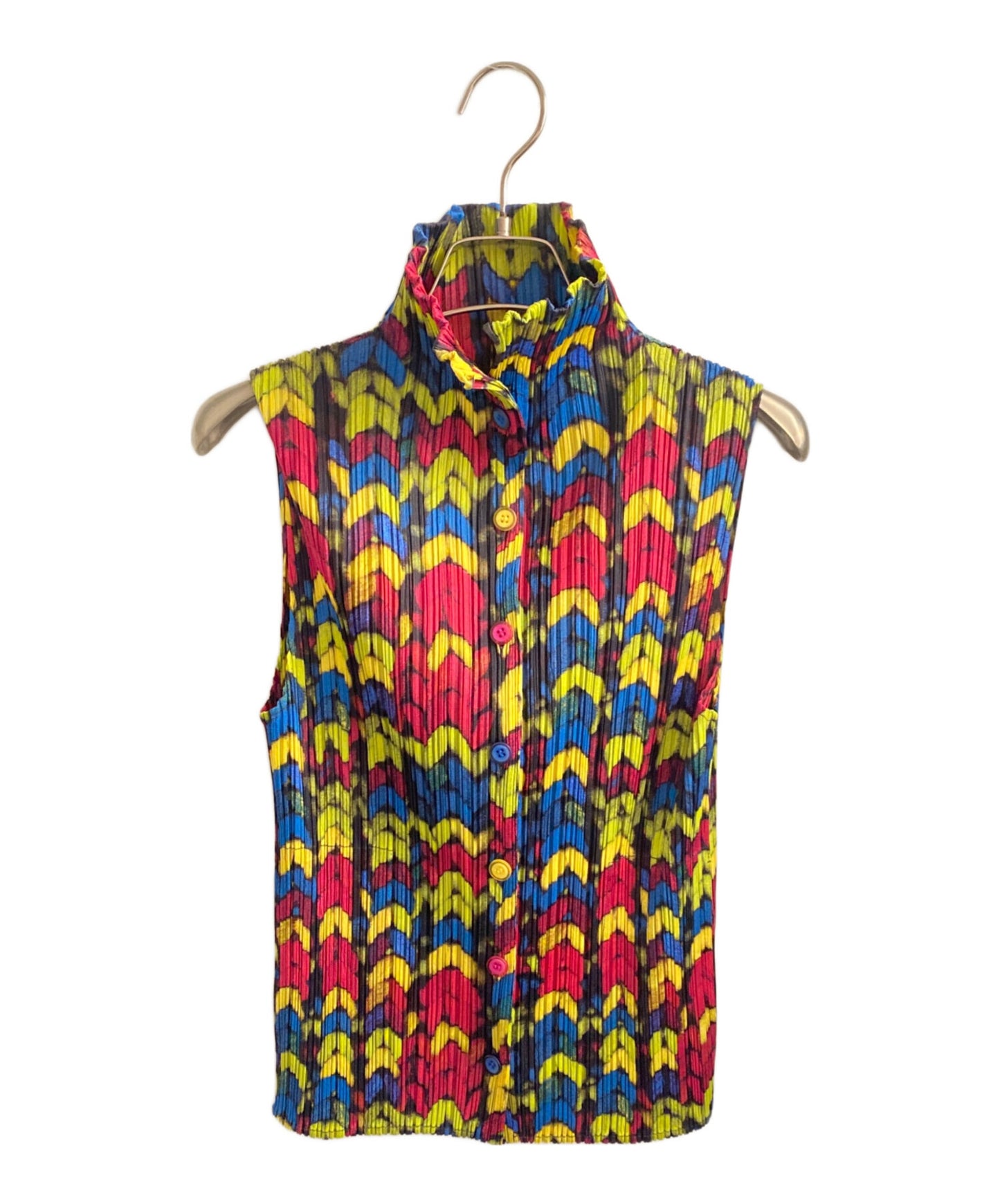 [Pre-owned] PLEATS PLEASE Floral Pleated Vest PP14-JE442
