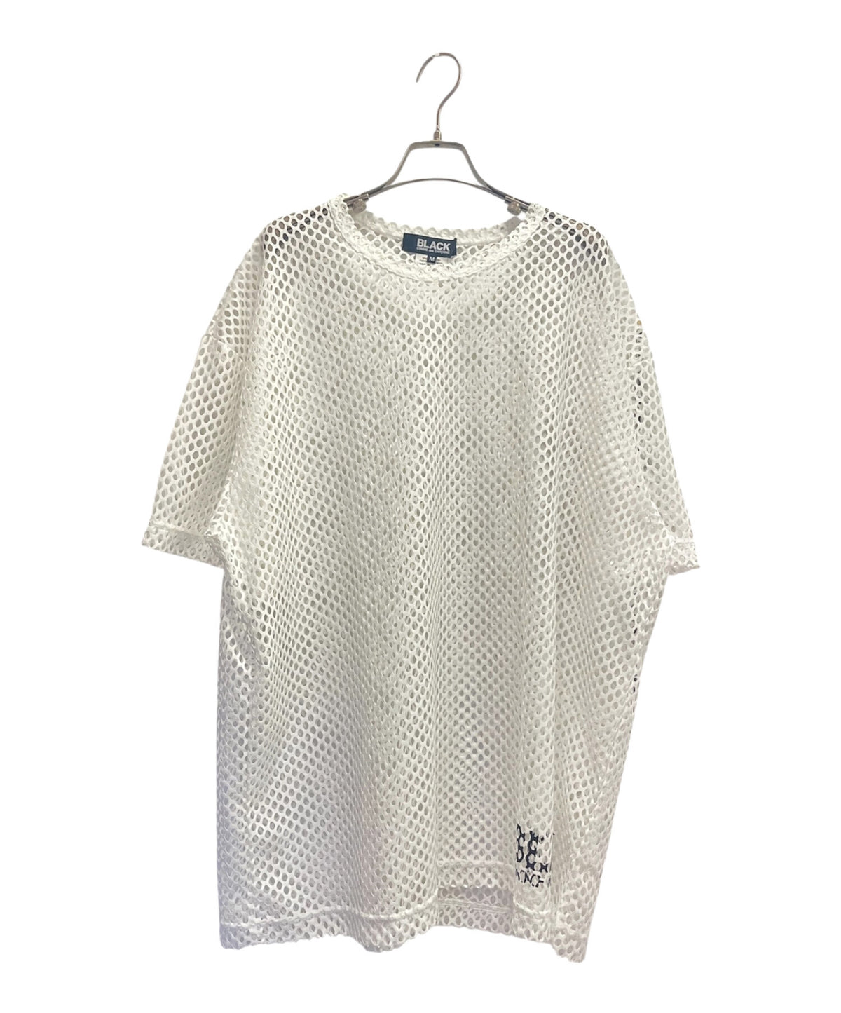 [Pre-owned] BLACK COMME des GARCONS Logo-Printed Mesh T-Shirt 1O-T0001