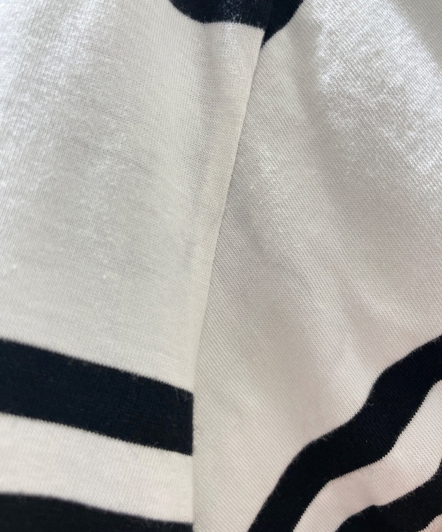 [Pre-owned] CELINE Loose T-Shirt Stripe / Cotton Jersey Off-White / Black 2X85M800M.01OB