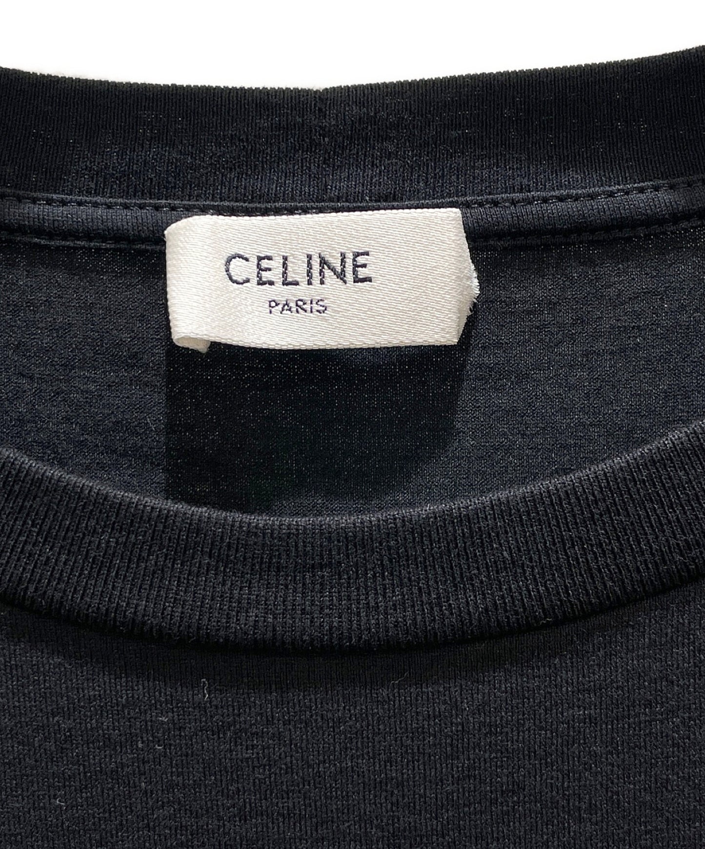 [Pre-owned] CELINE TRIONF Loose T-Shirt / Cotton Jersey Black / White 2X04I671Q.38AW