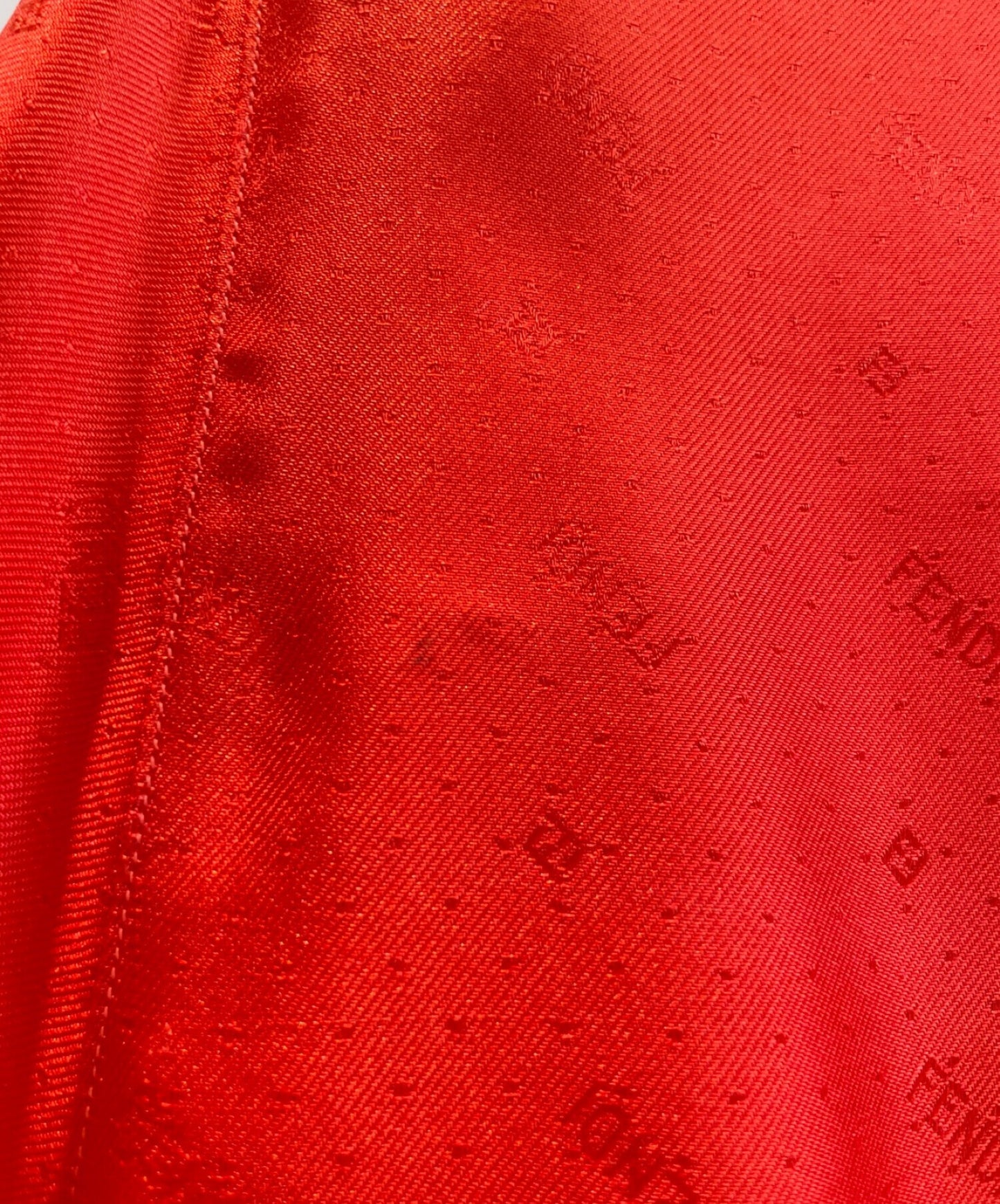 [Pre-owned] FENDI Short sleeve silk shirt / logo all over / orange shirt SA0795 AH20