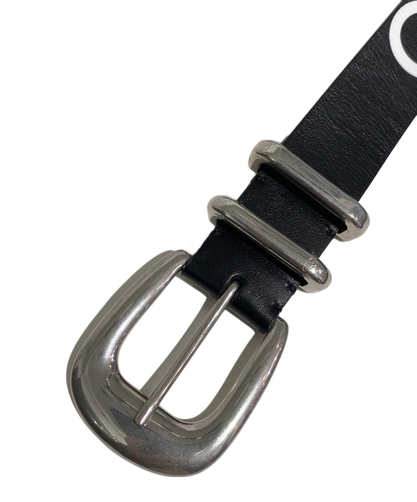 [Pre-owned] CELINE Logo-printed leather belt S-NE-0212