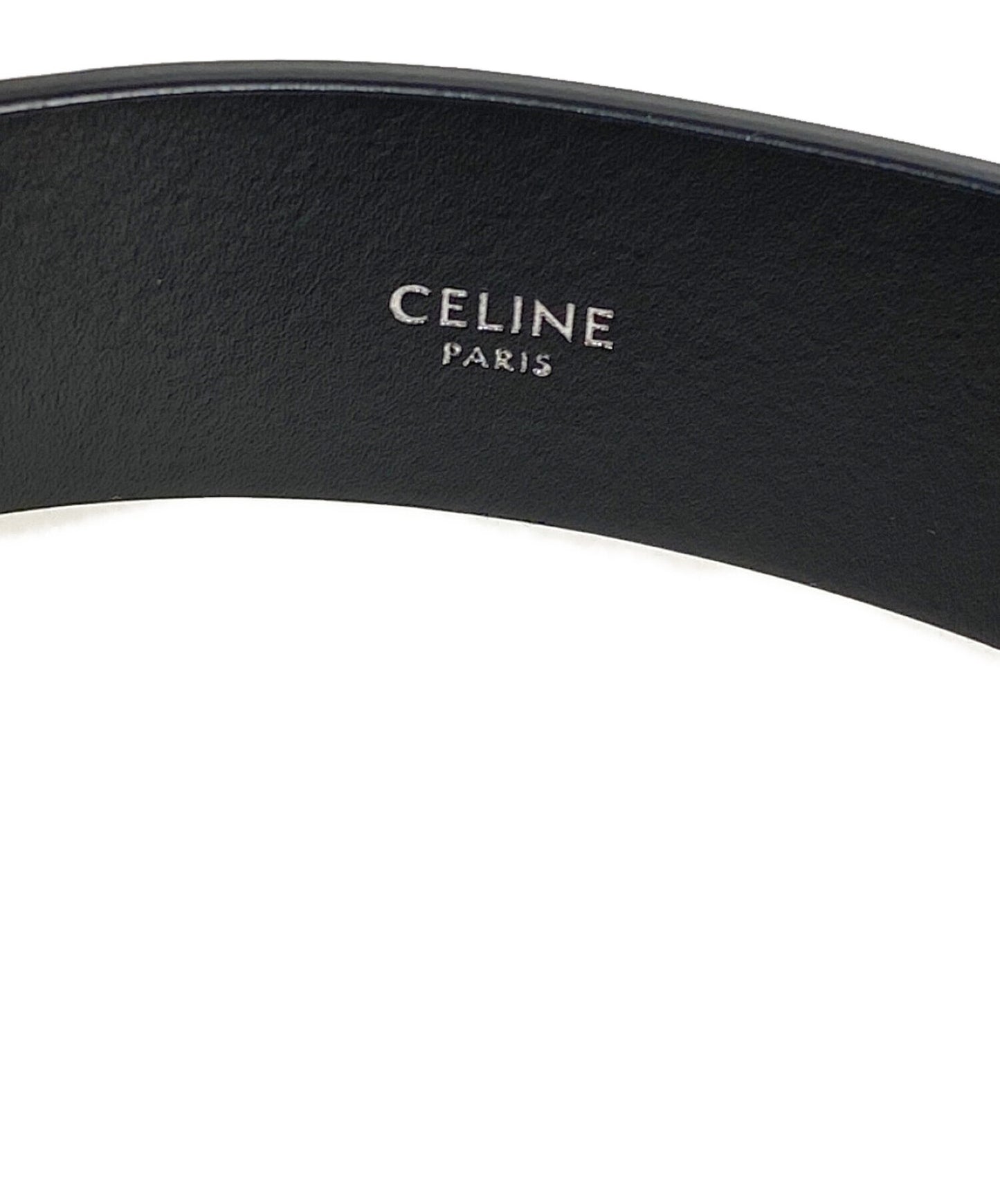 [Pre-owned] CELINE Logo-printed leather belt S-NE-0212