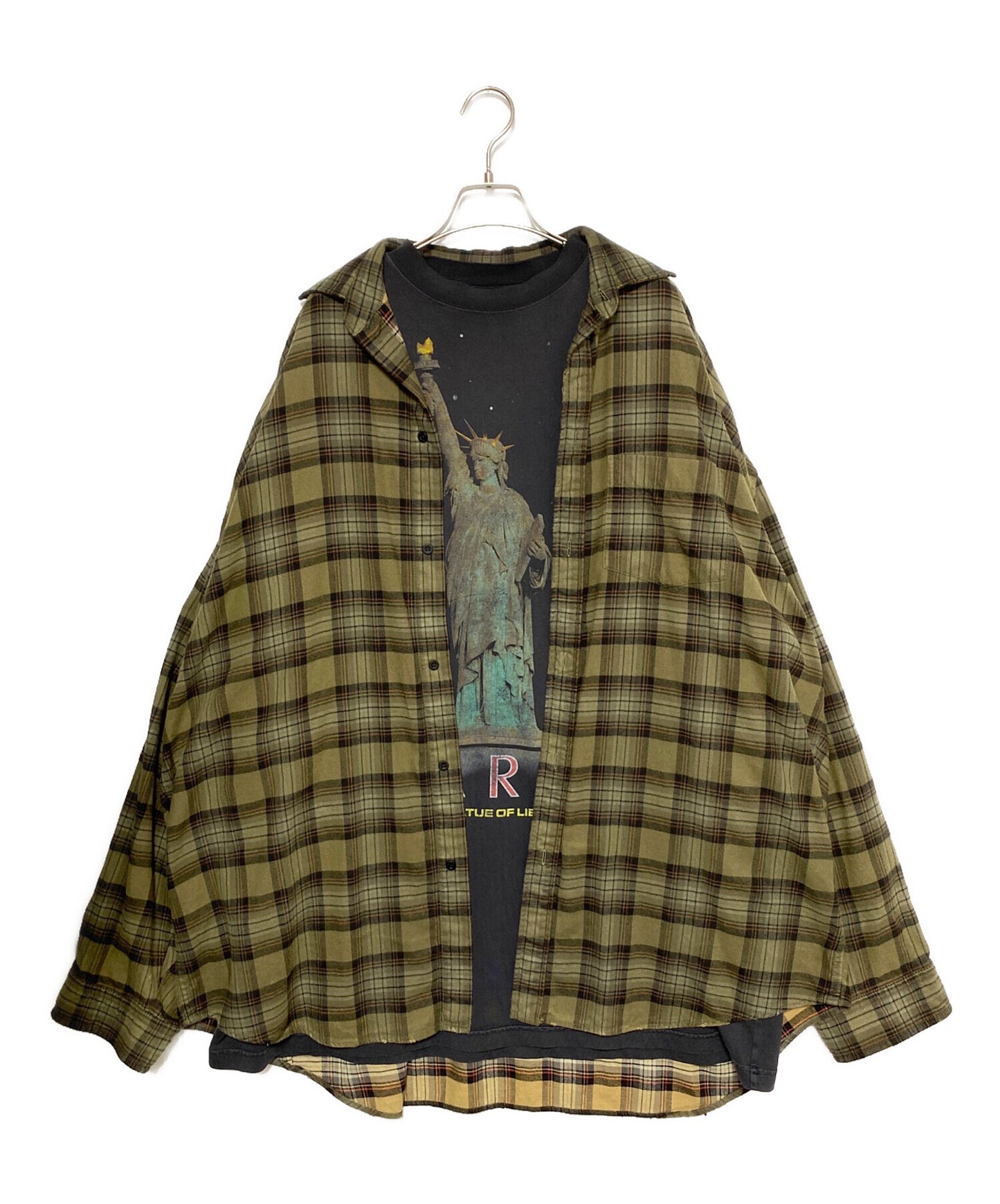 [Pre-owned] BALENCIAGA layered check shirt 794656 TQM20