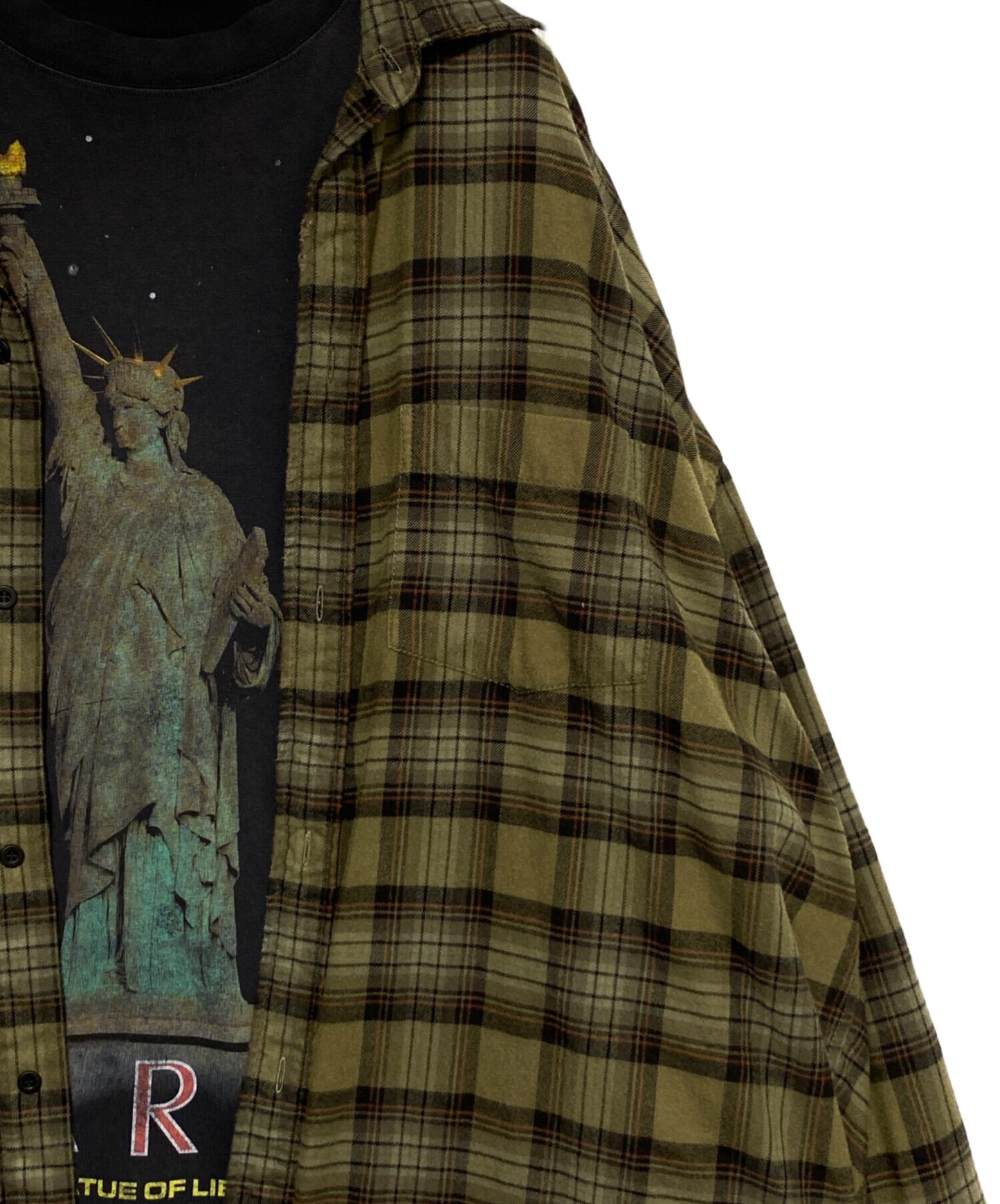 [Pre-owned] BALENCIAGA layered check shirt 794656 TQM20