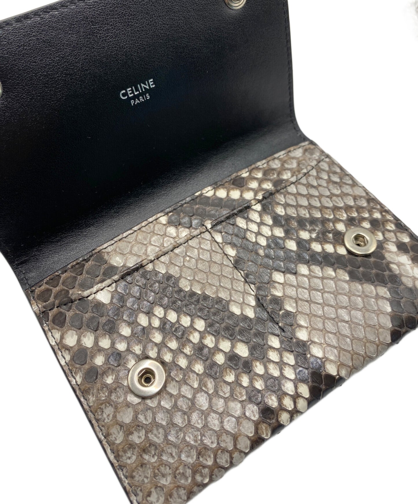 [Pre-owned] CELINE Biker chain wallet in python 10C634BM5.02VG