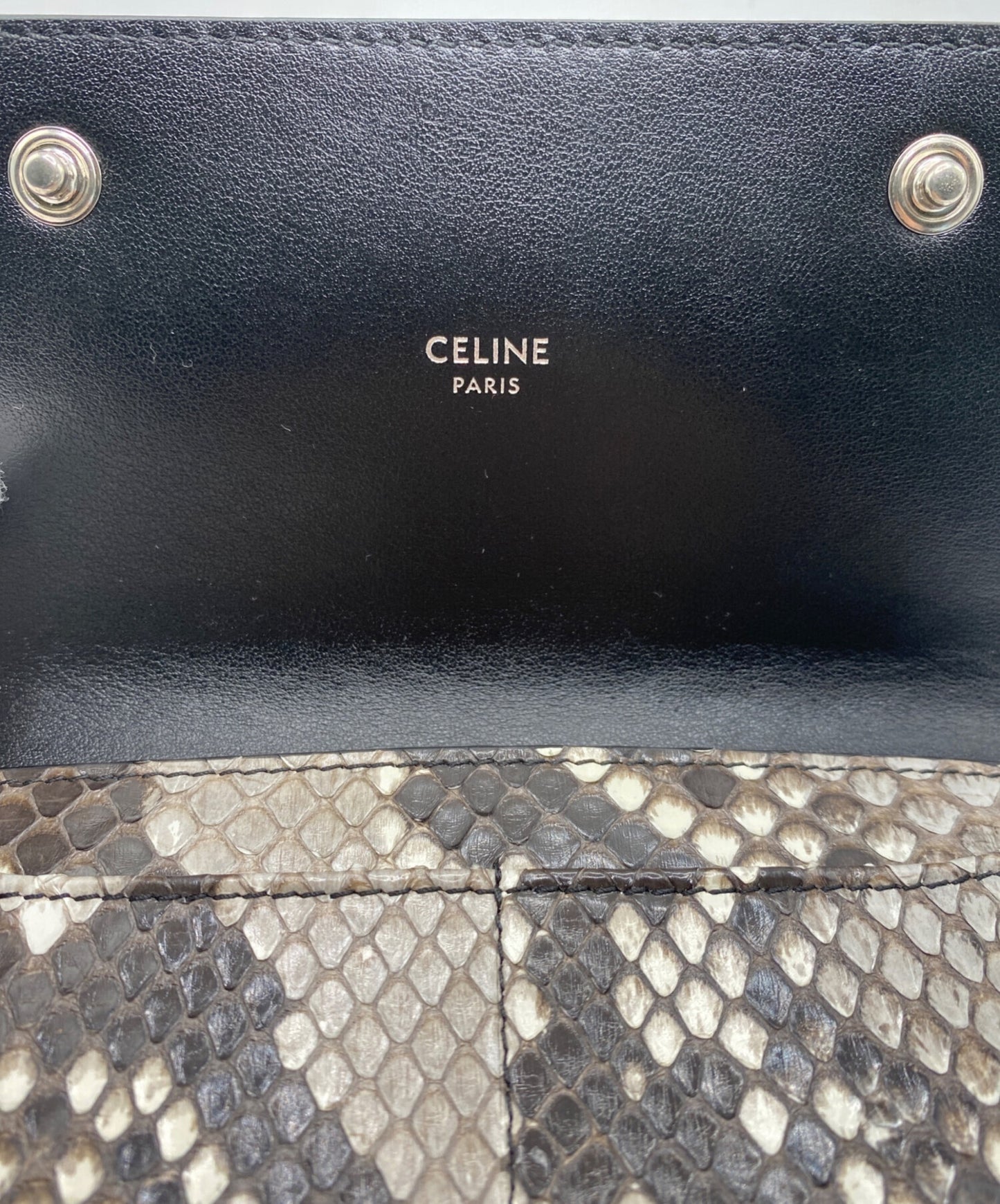 [Pre-owned] CELINE Biker chain wallet in python 10C634BM5.02VG