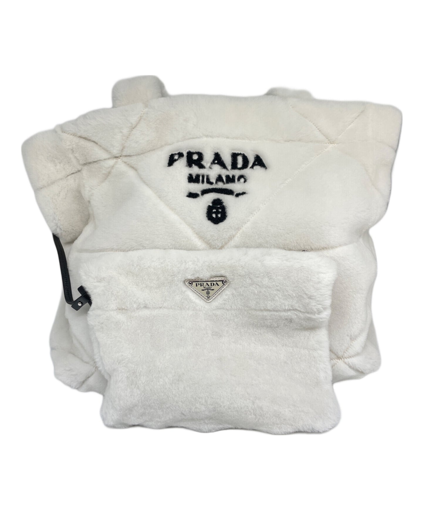 [Pre-owned] PRADA quilted shearling tote bag/handbag/mouton bag/bag/ 1BG427V