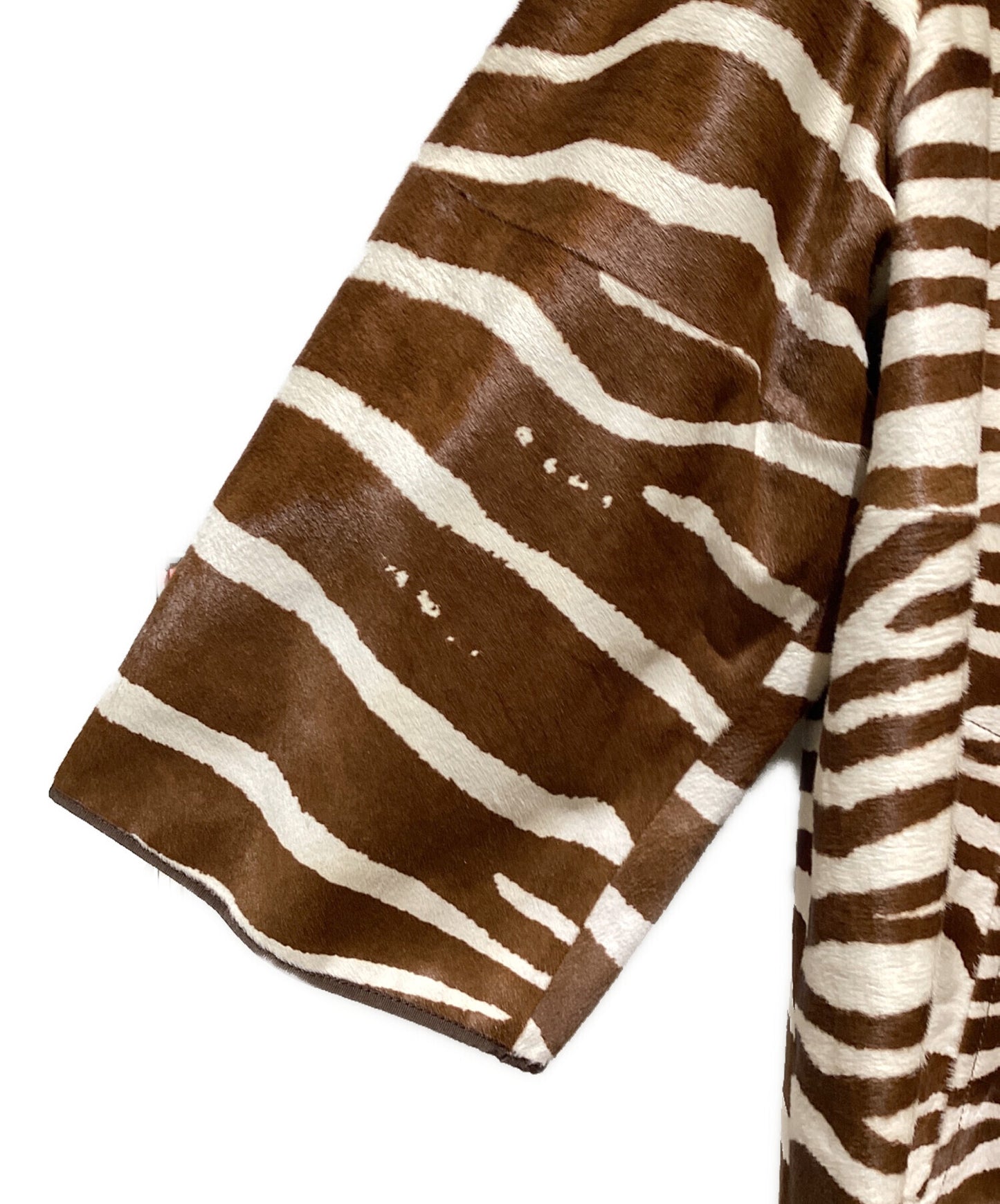 [Pre-owned] GUCCI Zebra Pattern Stencil Collar Coat 624748