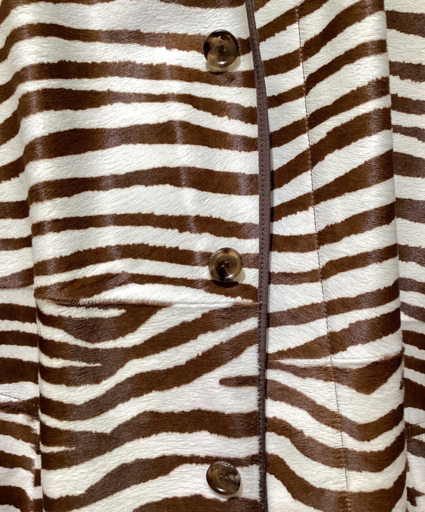 [Pre-owned] GUCCI Zebra Pattern Stencil Collar Coat 624748