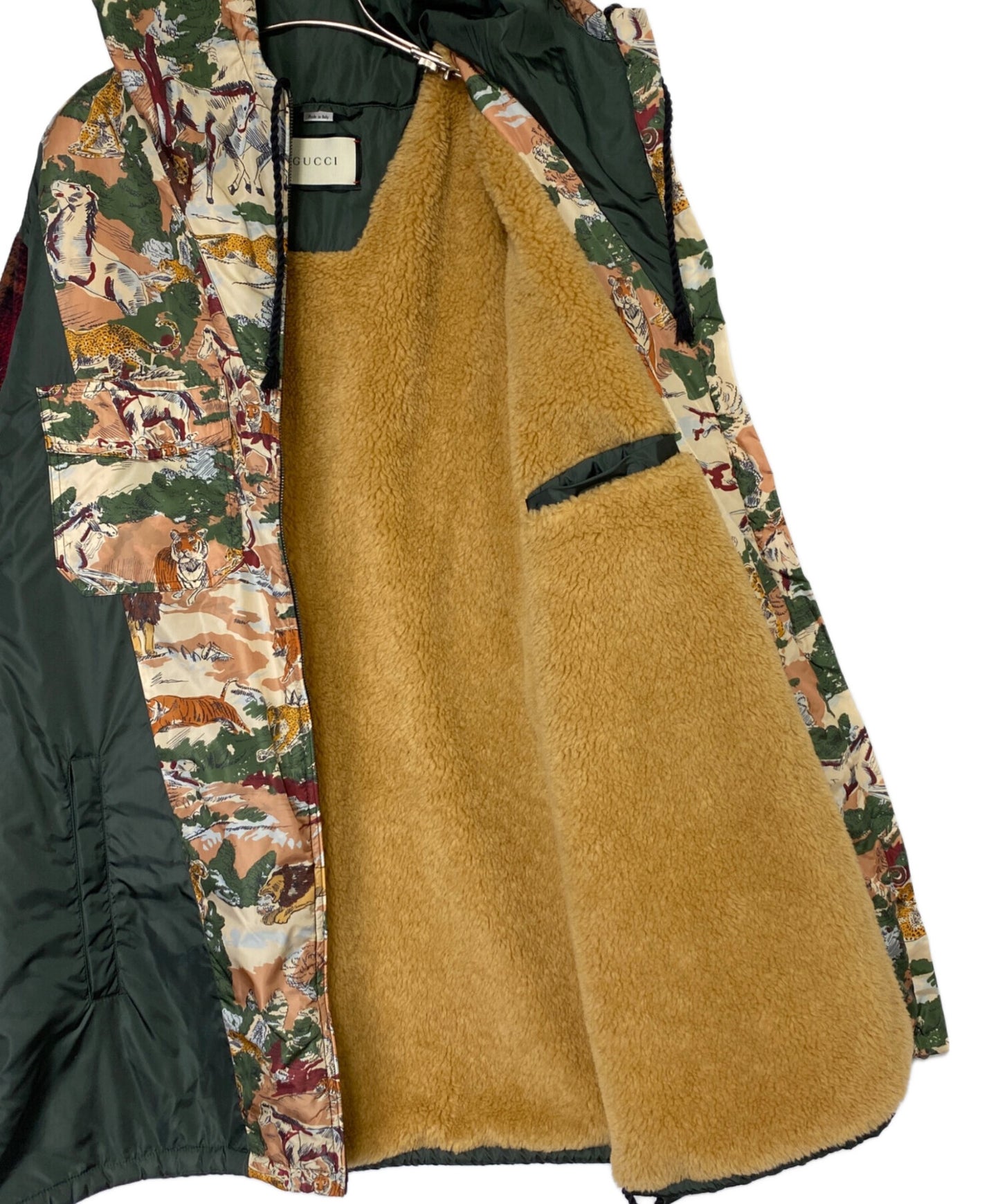 [Pre-owned] GUCCI Nylon Jacket with Feline Print 585394 ZACYS