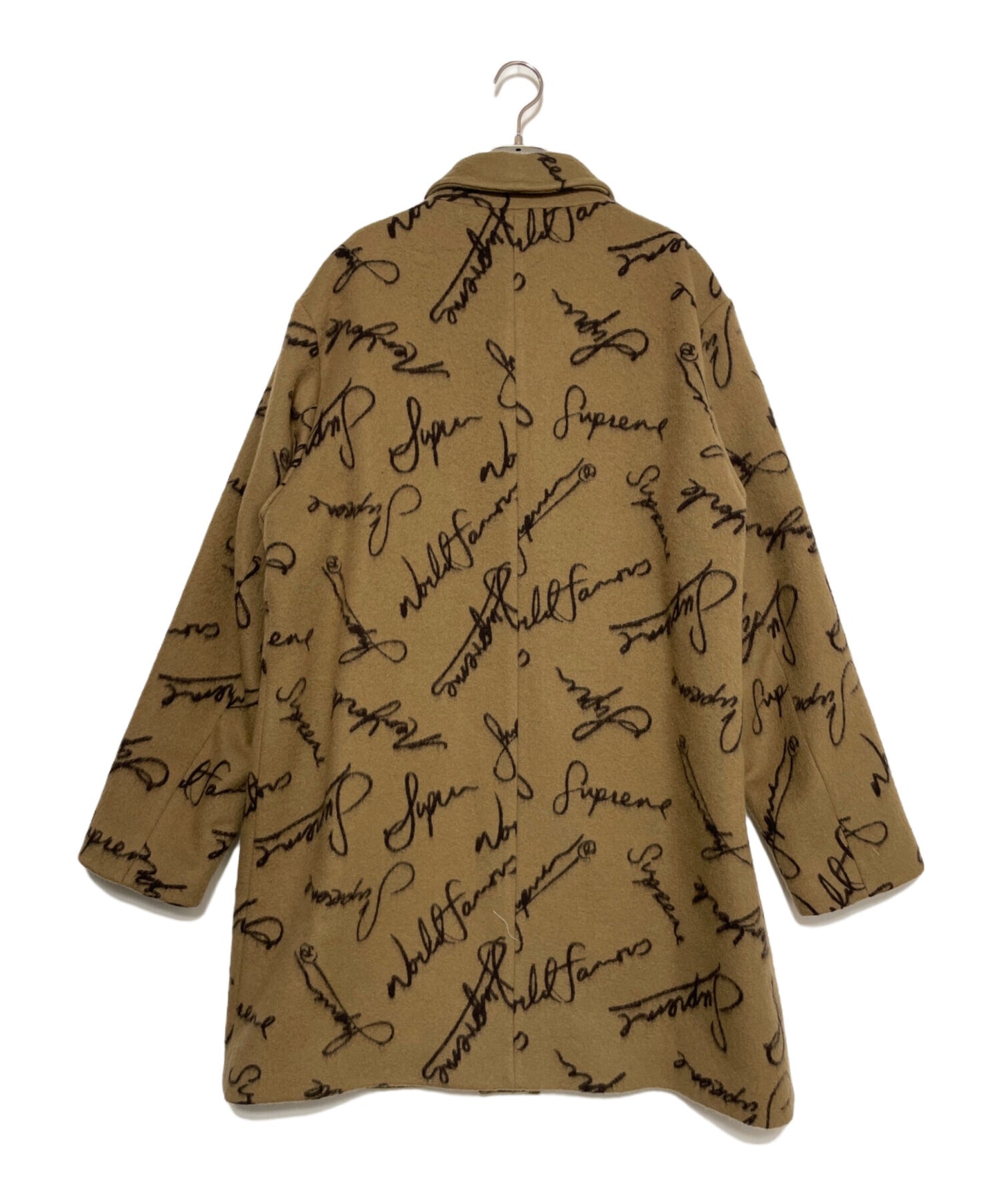 [Pre-owned] SUPREME Script Logos Wool Overcoat