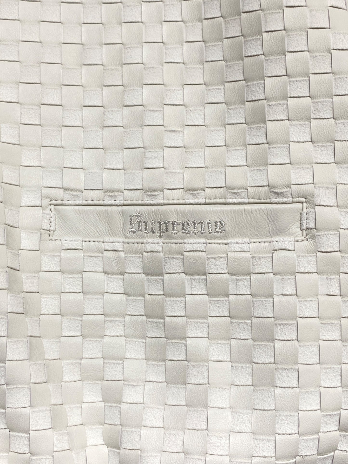 [Pre-owned] SUPREME Woven Leather Zip Up Cardigan