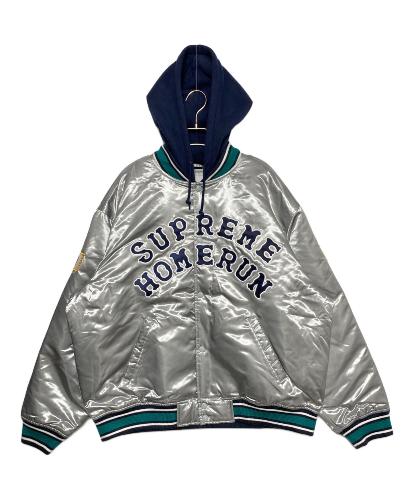 [Pre-owned] SUPREME Satin Hooded Varsity Jacket