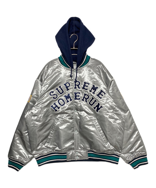 [Pre-owned] SUPREME Satin Hooded Varsity Jacket