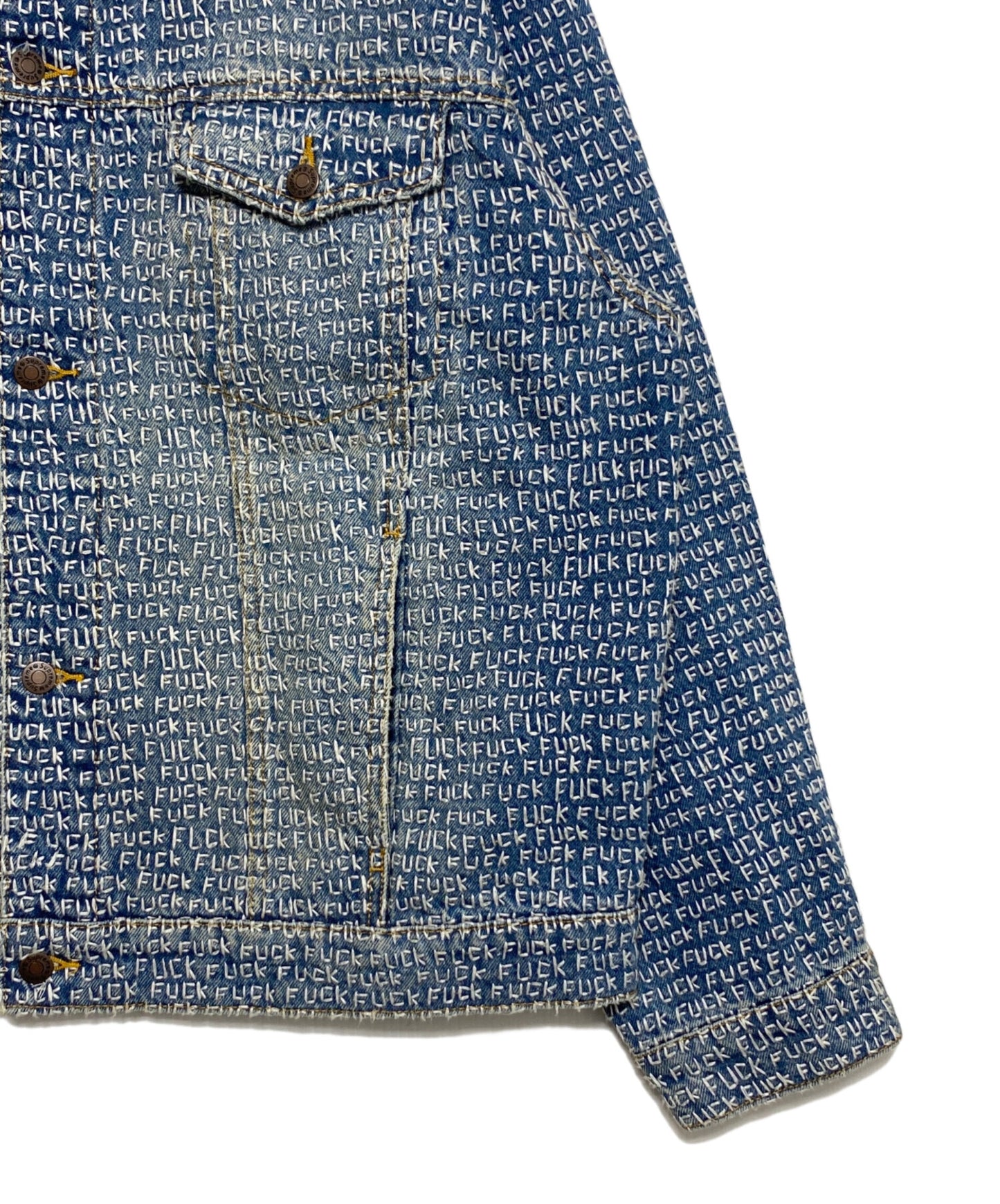 [Pre-owned] SUPREME Fuck Stitch Denim Trucker Jacket