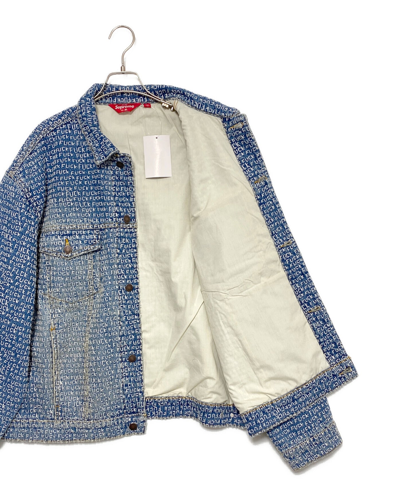 [Pre-owned] SUPREME Fuck Stitch Denim Trucker Jacket